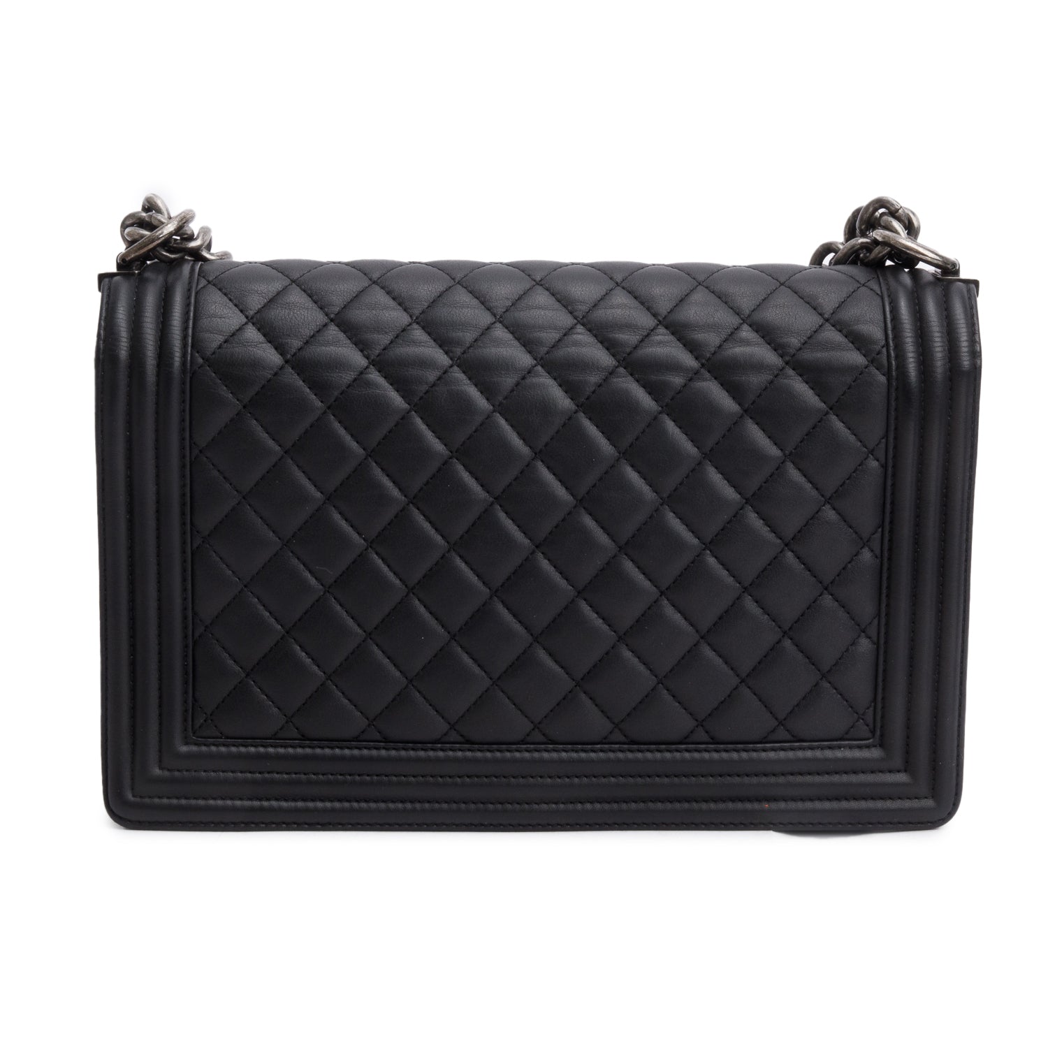 Chanel Black Quilted Lambskin Leather Large Boy Bag
