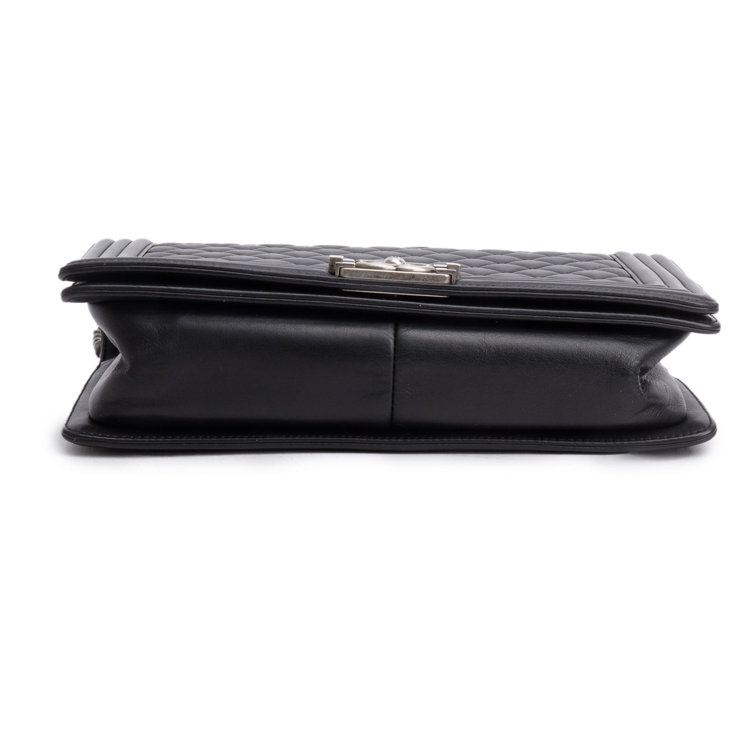 Chanel Black Quilted Lambskin Leather Large Boy Bag