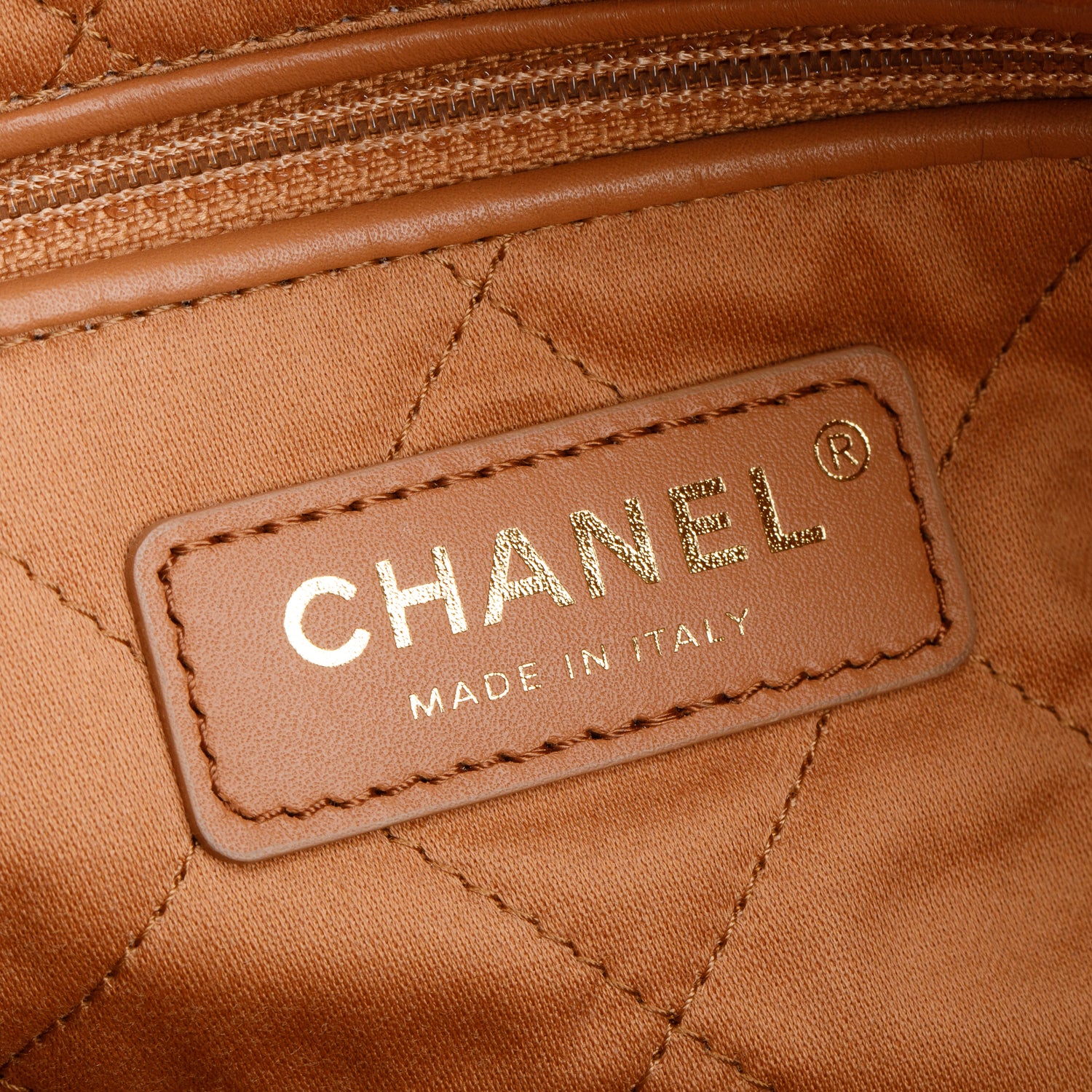Chanel Brown Shiny Calfskin Quilted Small 22 Hobo w/ Pouch