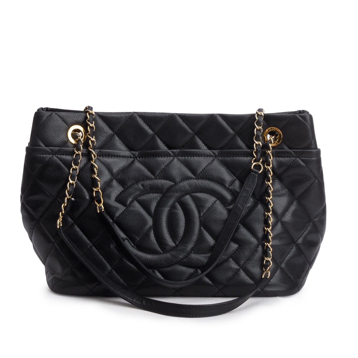 Chanel Black Caviar Quilted CC Timeless Soft Tote