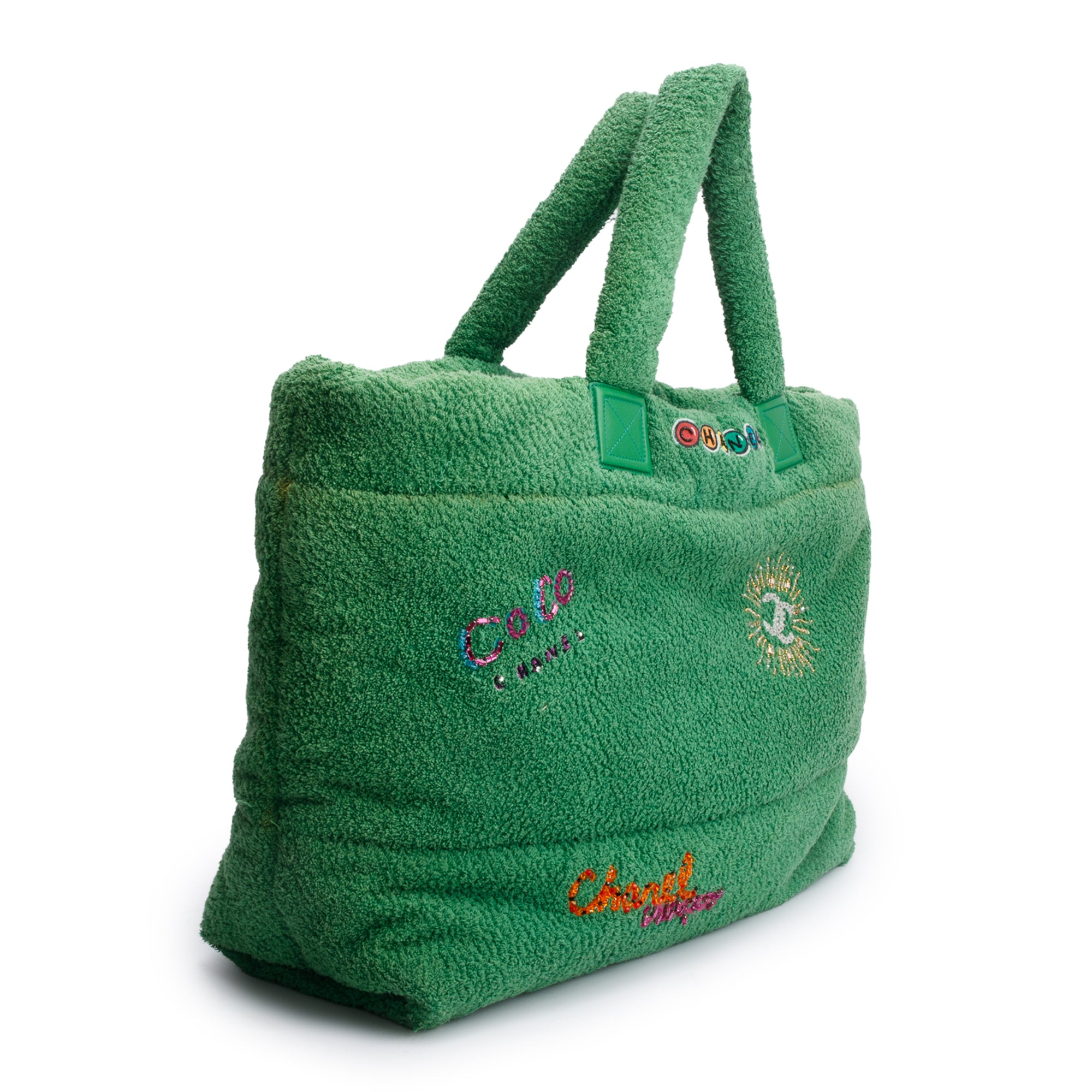 Chanel x Pharrell Williams Green Terry Cloth Coco Cocoon Tote