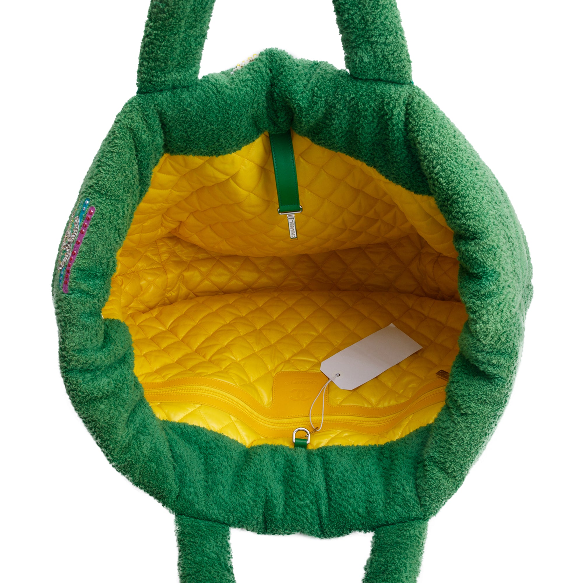 Chanel x Pharrell Williams Green Terry Cloth Coco Cocoon Tote