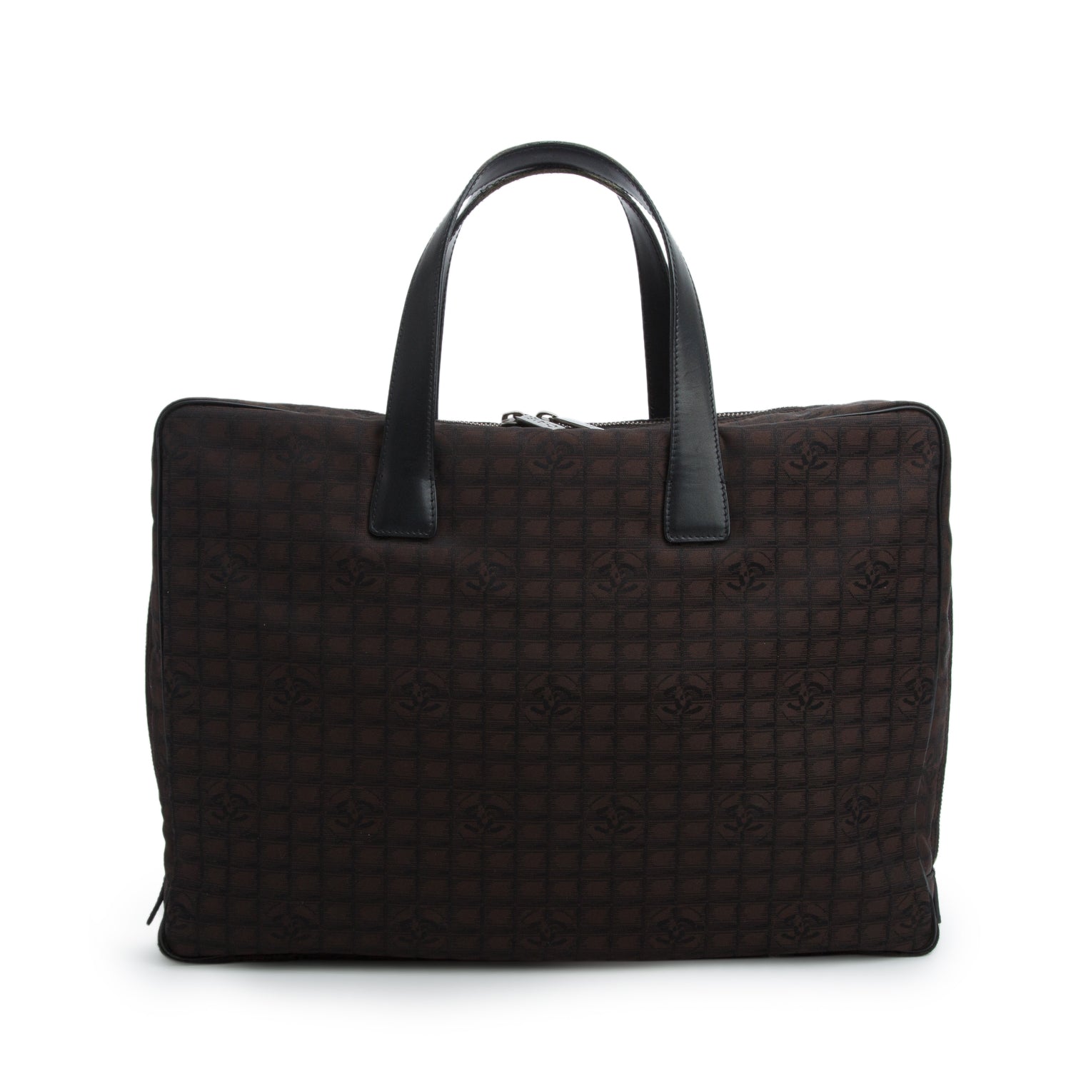 Chanel Brown Nylon Travel Ligne Tote w/ Pouch