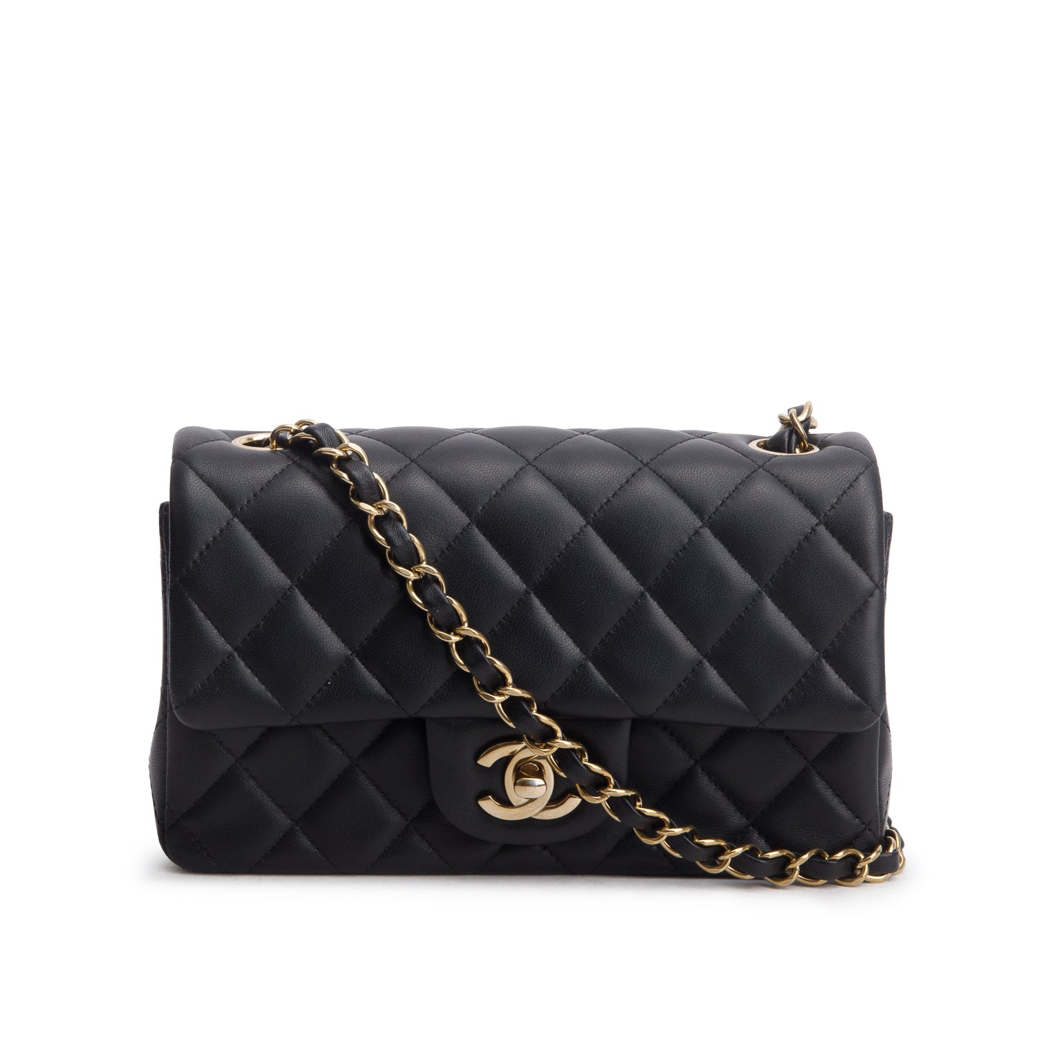 Chanel Black Lambskin Quilted Mini Rectangular Flap Bag