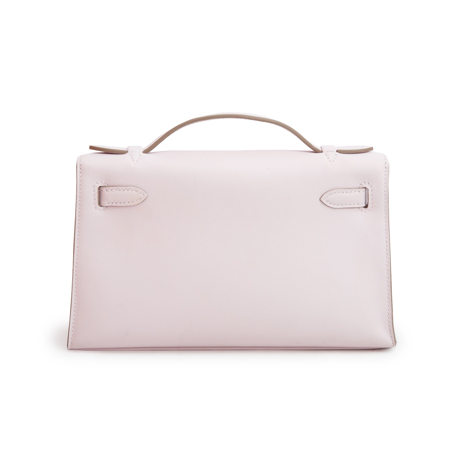 Hermes 2022 Mauve Pale Swift Leather Kelly Pochette Clutch