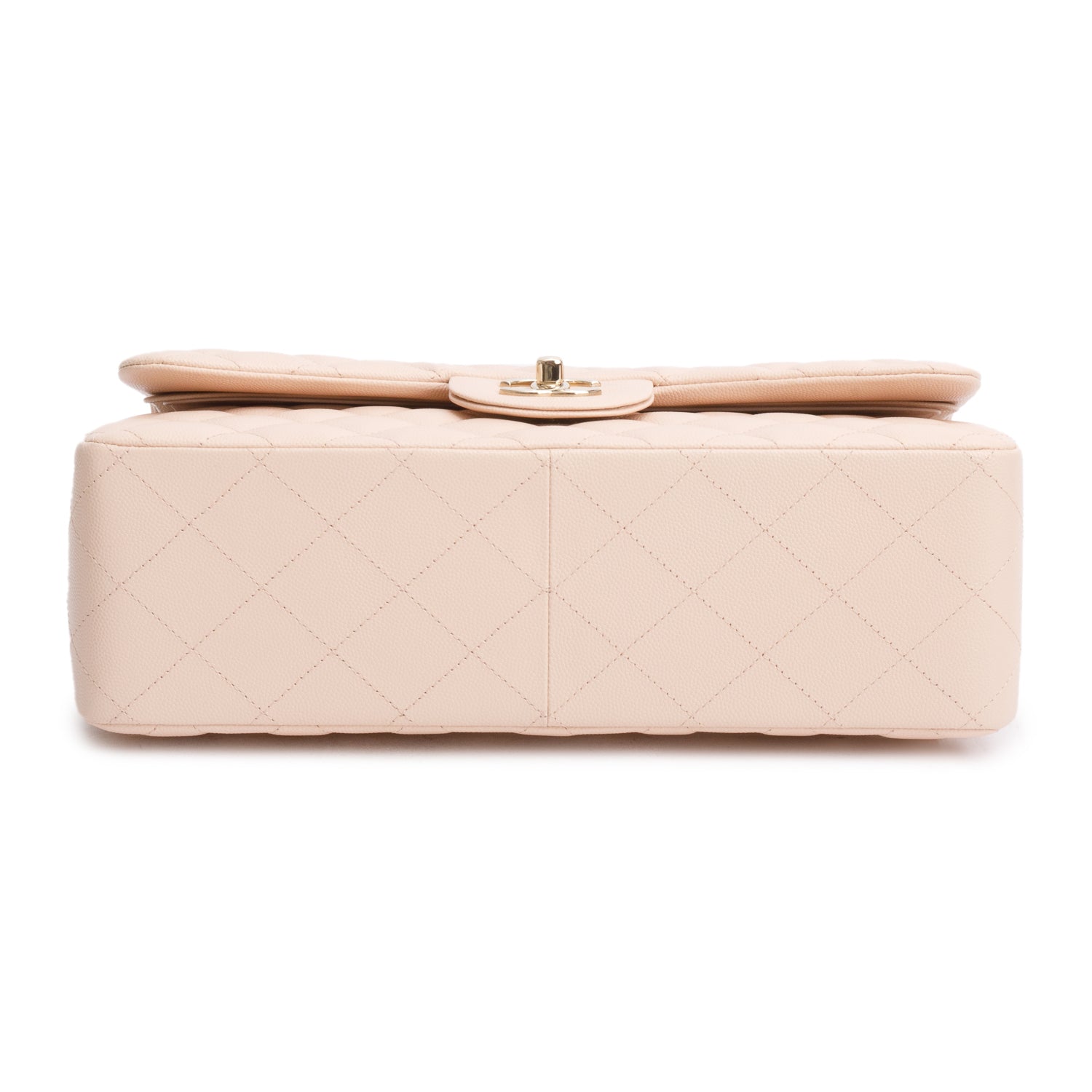 Chanel Pink Quilted Caviar Leather Classic Jumbo Double Flap Bag w/ Authenticity Card