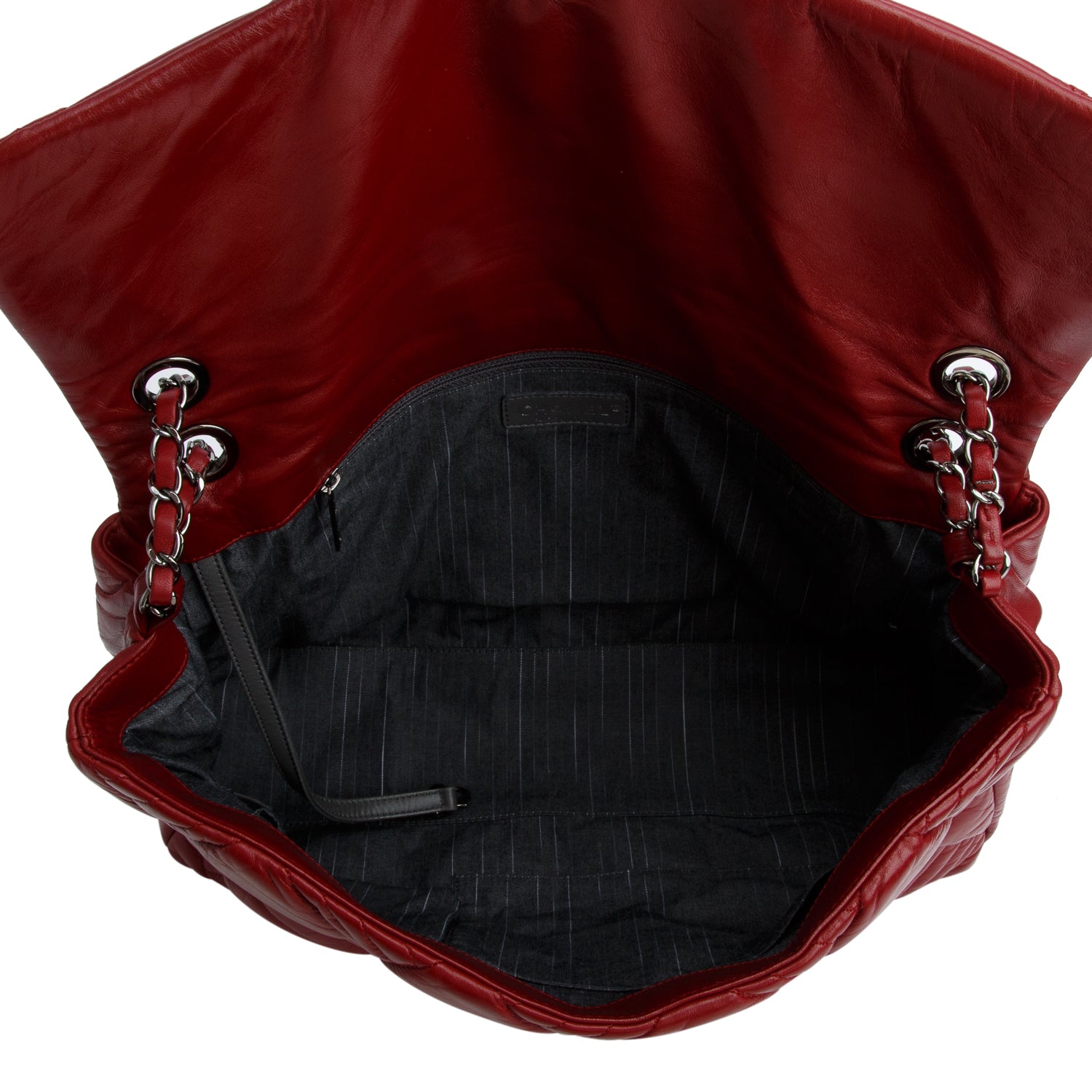 Chanel Red Lambskin Quilted In And Out XL Maxi Flap