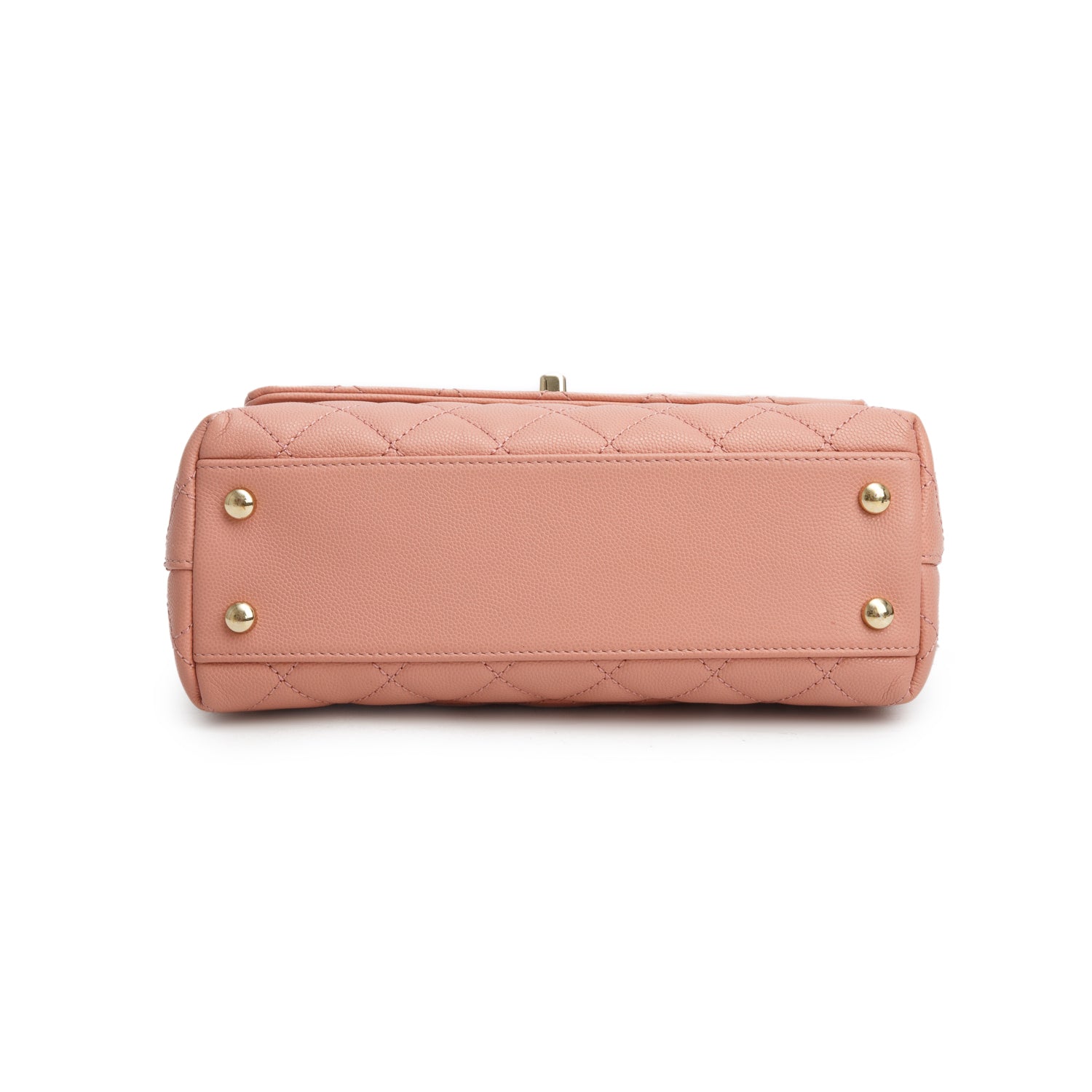 Chanel Pink Caviar Quilted Mini Coco Top Handle Flap Bag