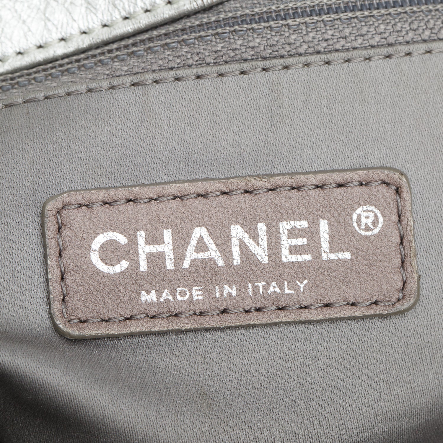 Chanel Silver Metallic Glazed Calfskin Perforated Rodeo Drive Hobo w/ Strap