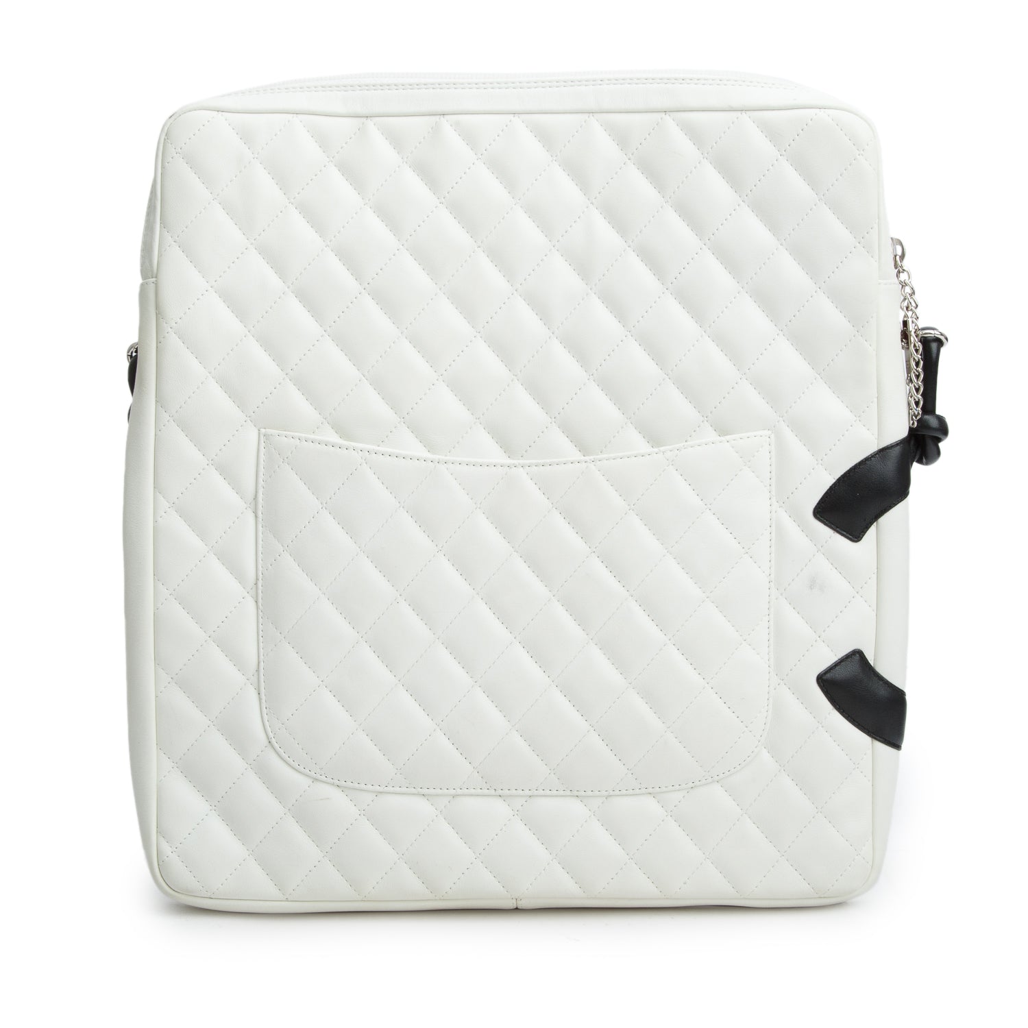 Chanel White Calfskin Quilted Large Cambon Messenger
