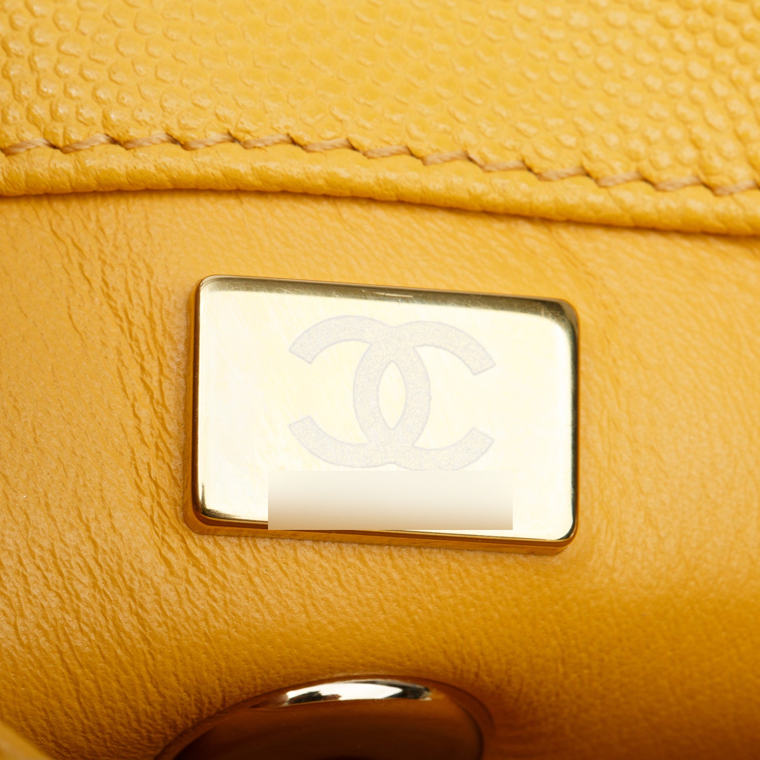 Chanel Yellow Caviar Quilted Mini Coco Top Handle Flap Bag