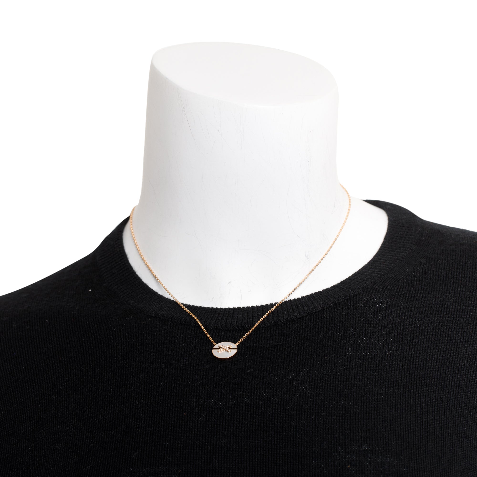 Chaumet 18k Rose Gold Diamond & Mother of Pearl Jeux de Liens Harmony Small Pendant Necklace w/ Box