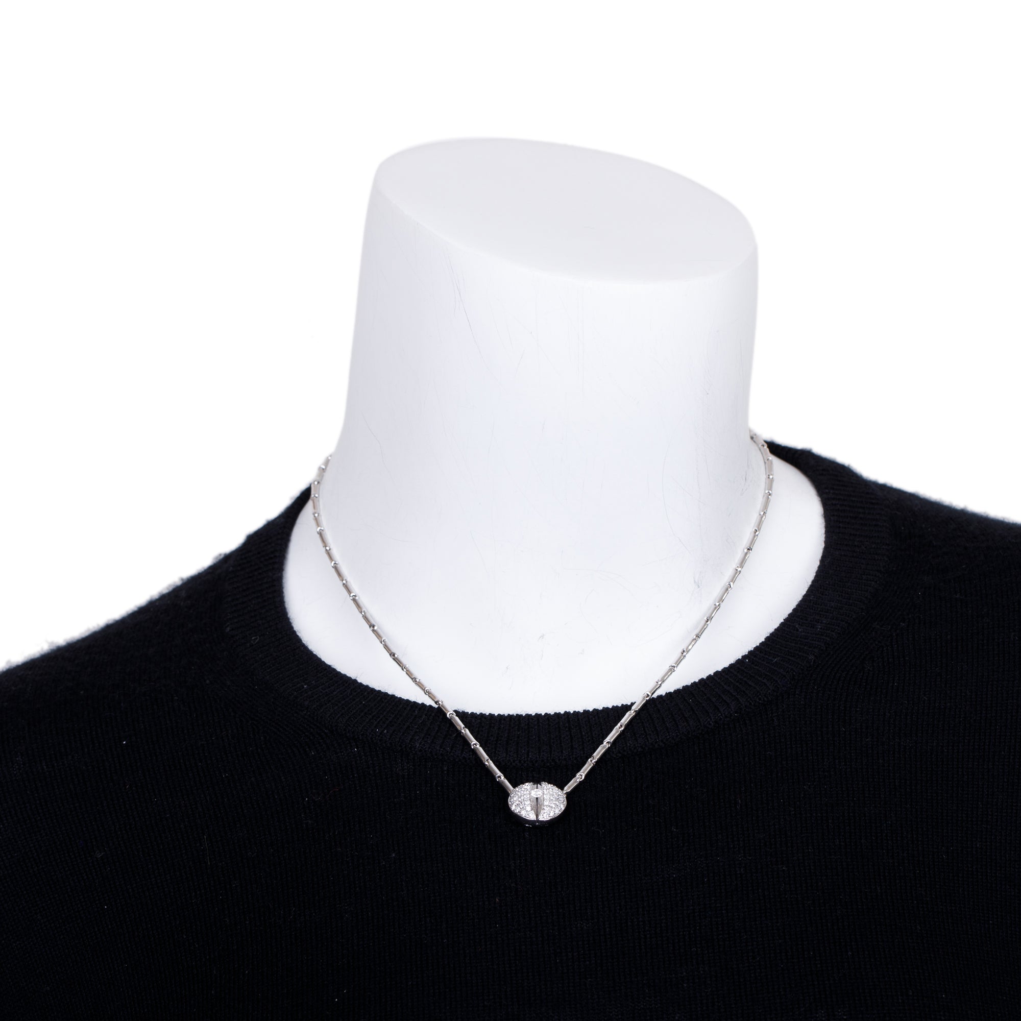 Chimento 18k White Gold Pave Diamond Slider Pendant Necklace