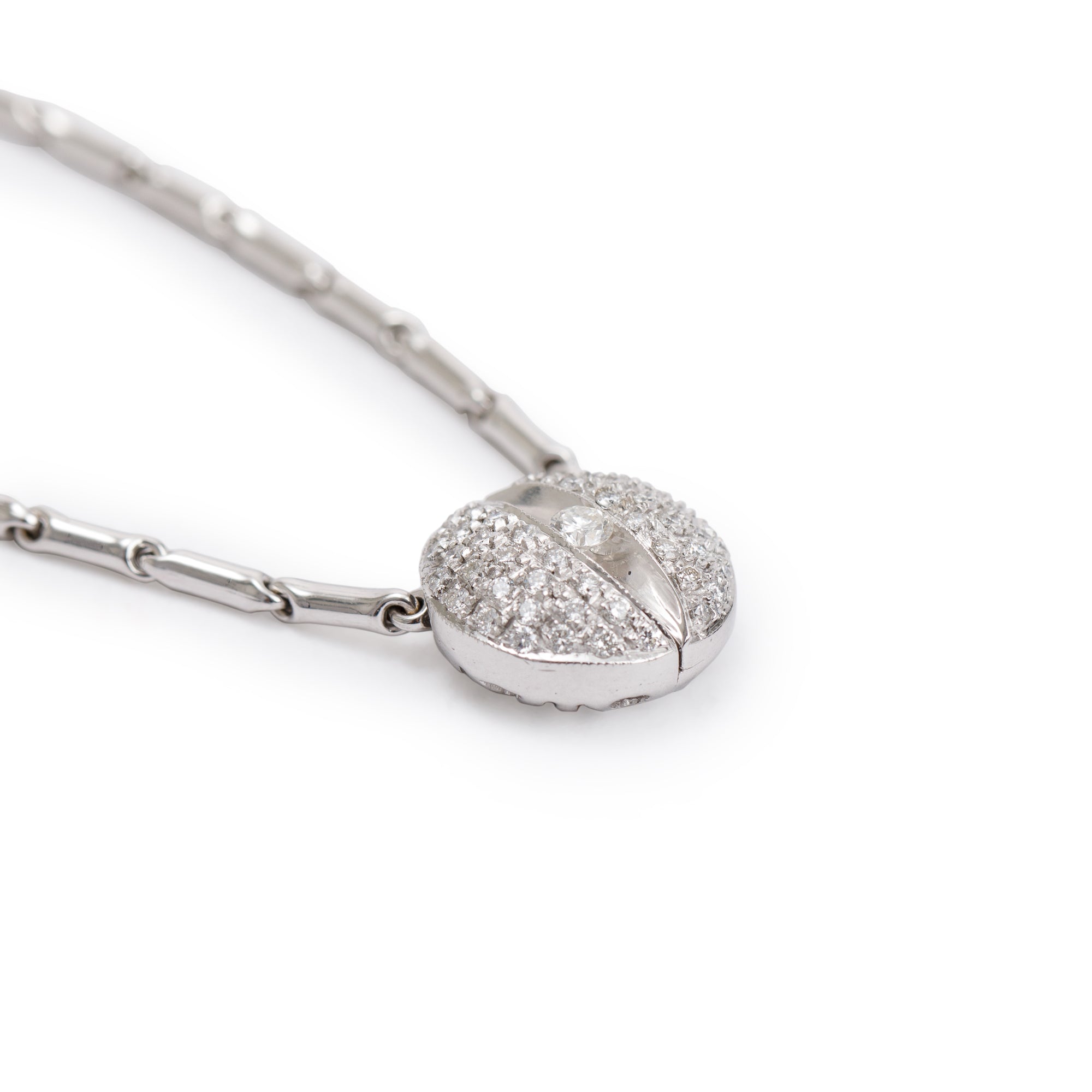 Chimento 18k White Gold Pave Diamond Slider Pendant Necklace