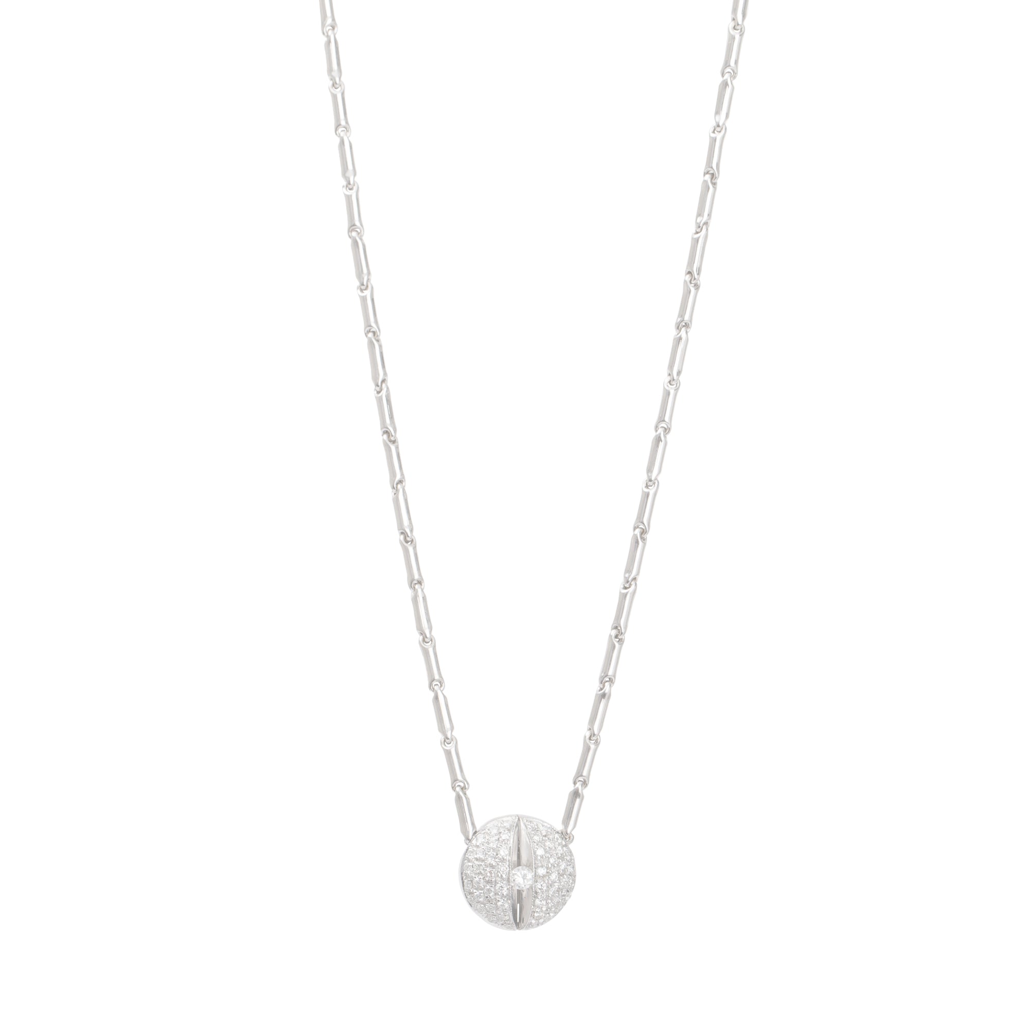 Chimento 18k White Gold Pave Diamond Slider Pendant Necklace