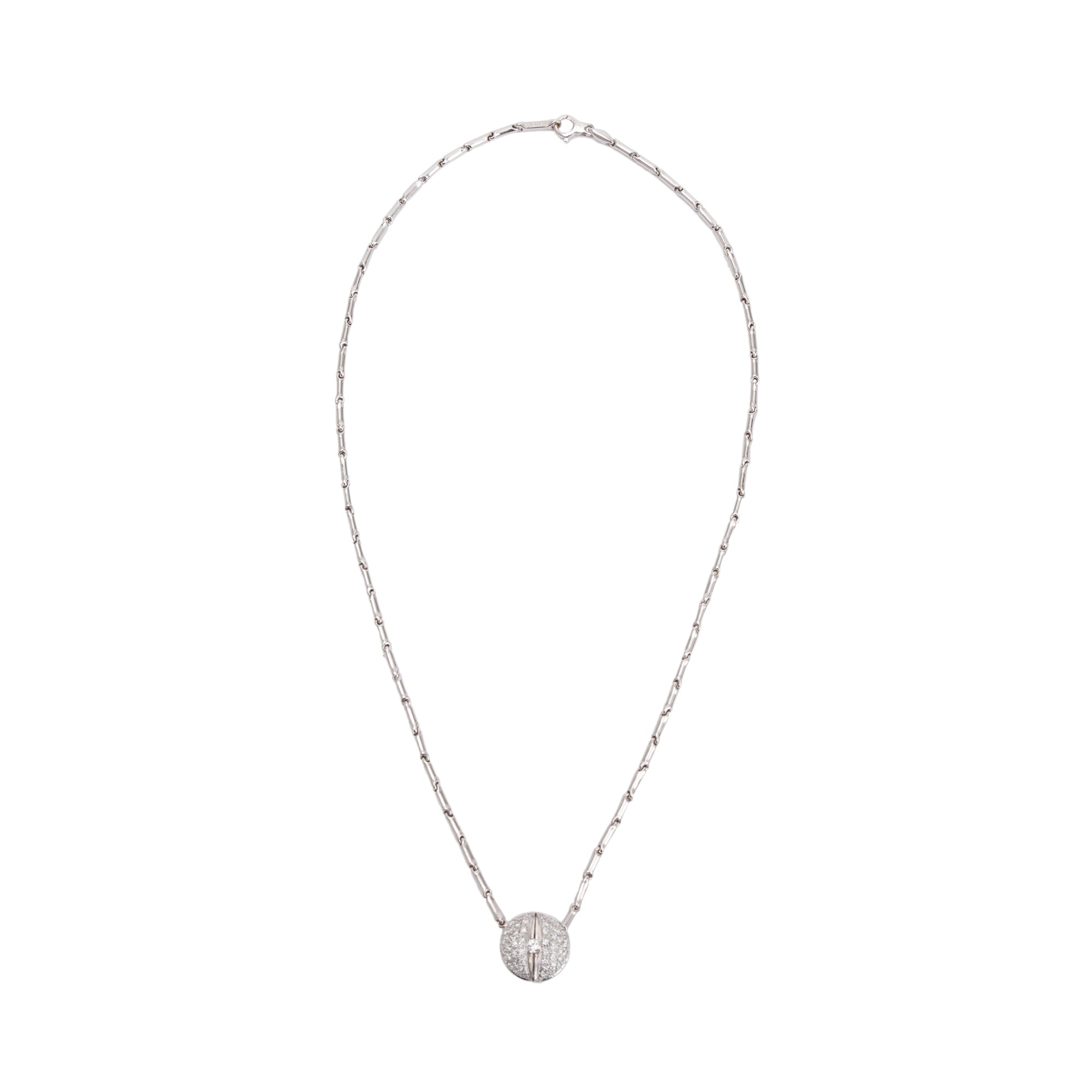 Chimento 18k White Gold Pave Diamond Slider Pendant Necklace