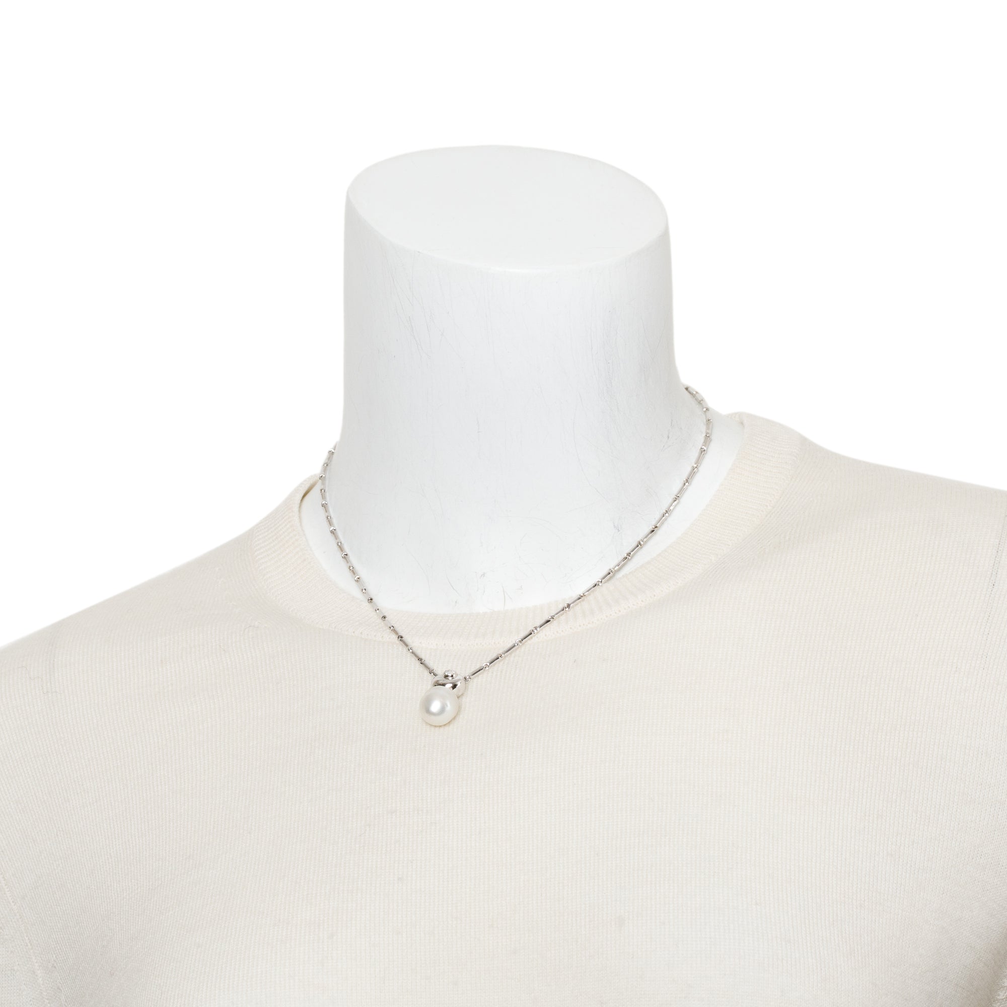 Chimento 18k White Gold Pearl & Diamond Pendant Necklace