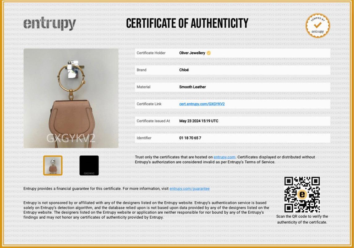 Chloe Beige Calfskin Leather Nile Bracelet Crossbody Bag