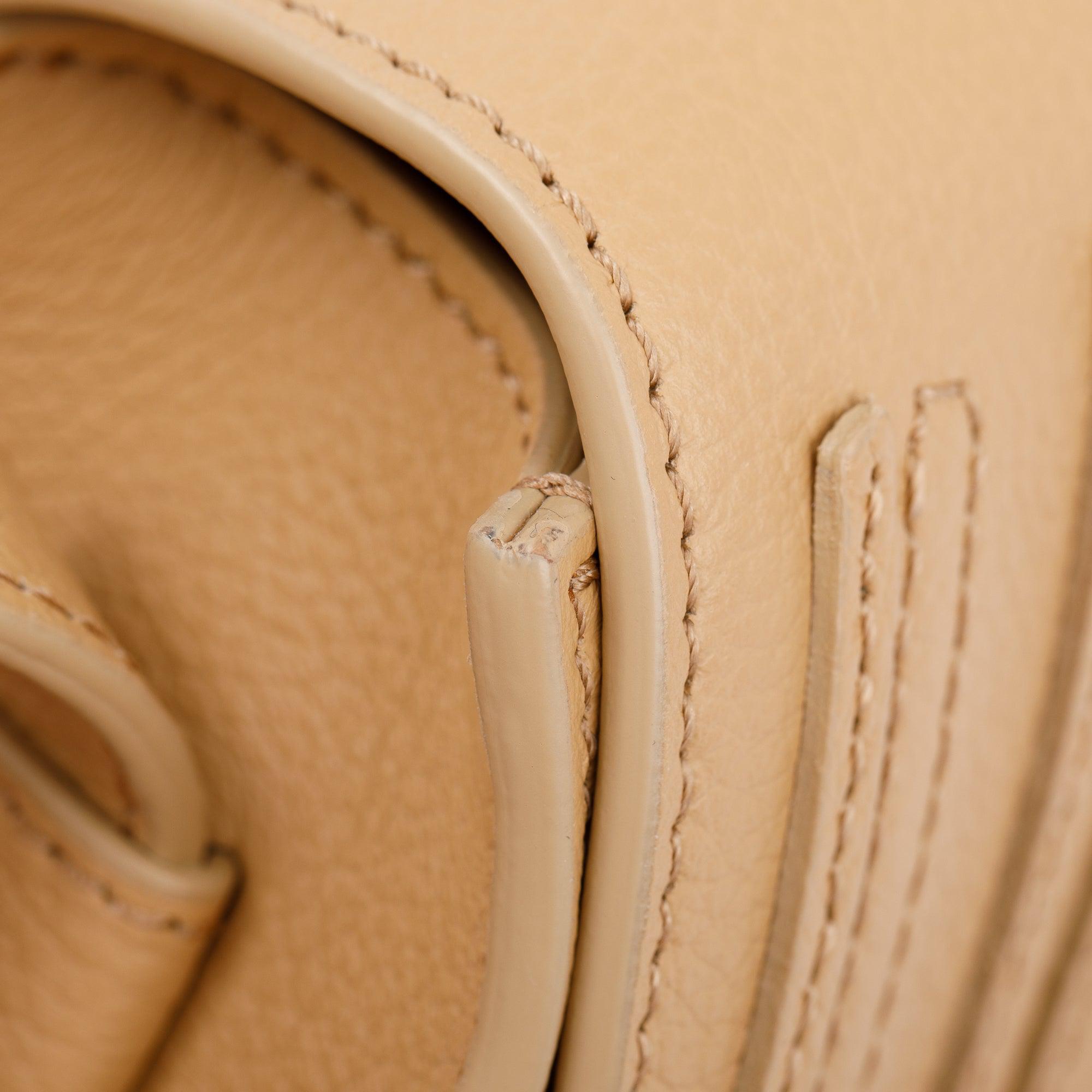 Chloe Beige Calfskin Leather Small Marcie Crossbody Bag