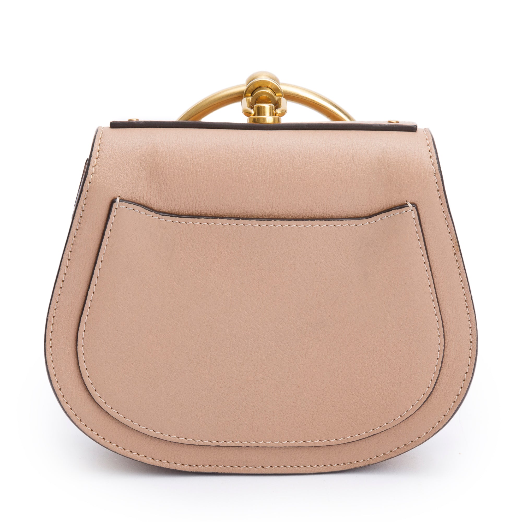 Chloe Beige Calfskin Leather Small Nile Bracelet Crossbody Bag