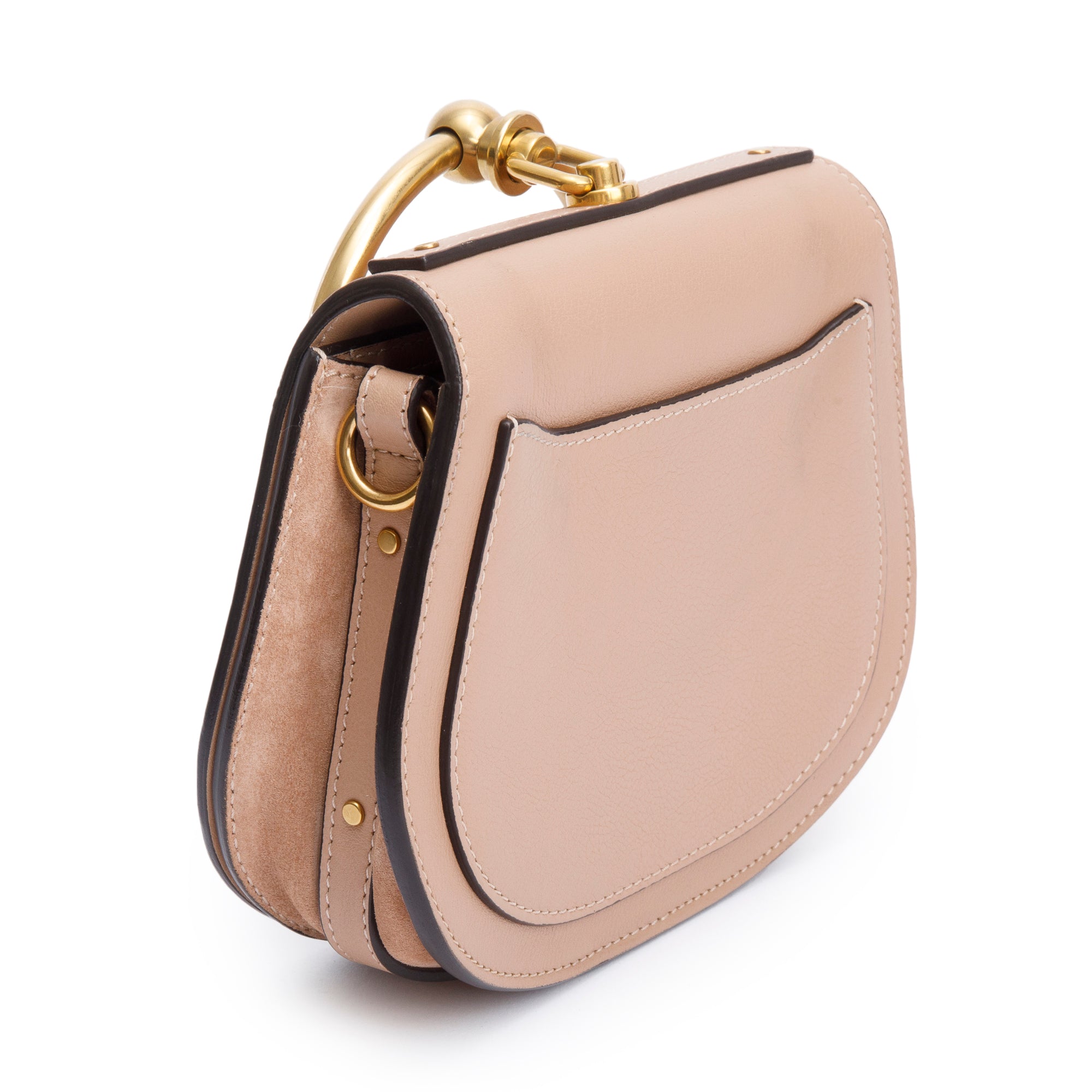 Chloe Beige Calfskin Leather Small Nile Bracelet Crossbody Bag