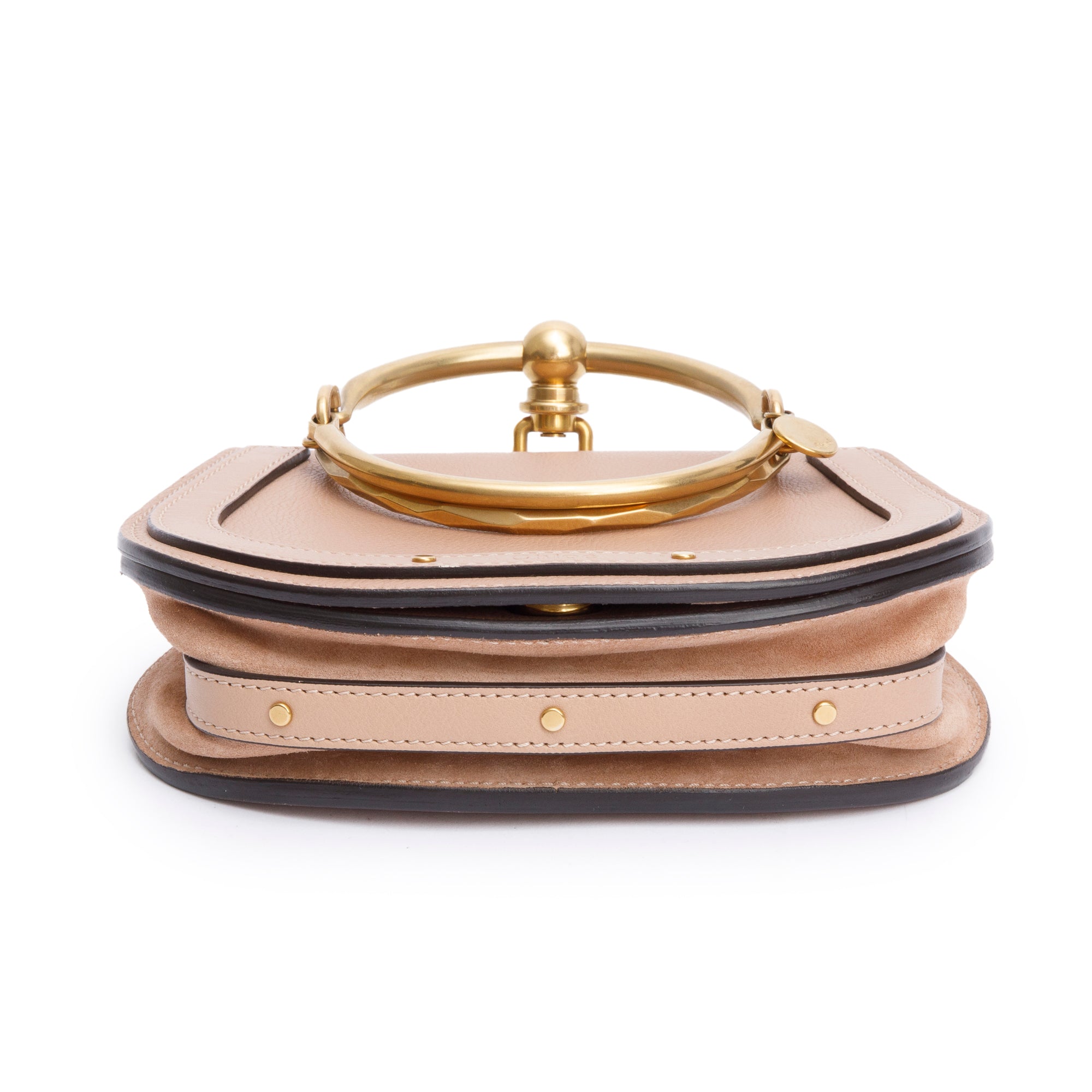 Chloe Beige Calfskin Leather Small Nile Bracelet Crossbody Bag