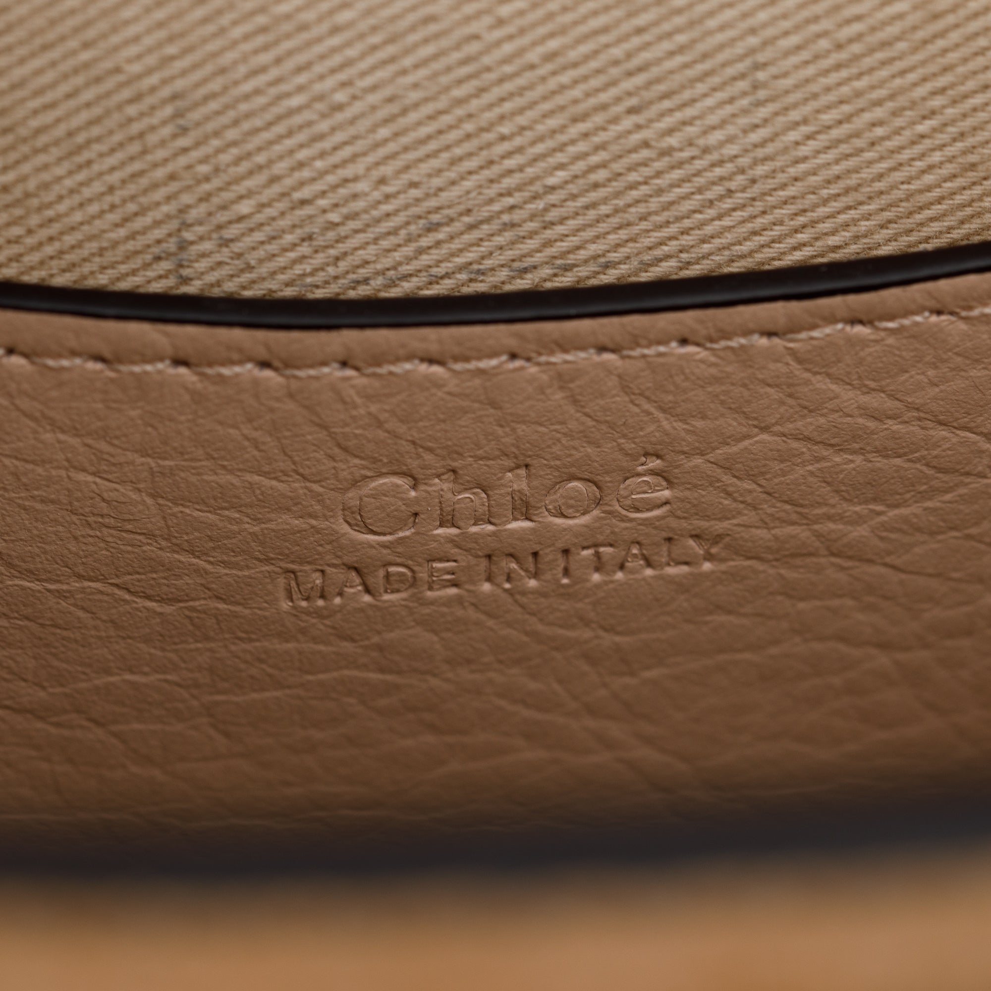 Chloe Beige Croc Embossed Calfskin Leather Tess Bag w/ Strap