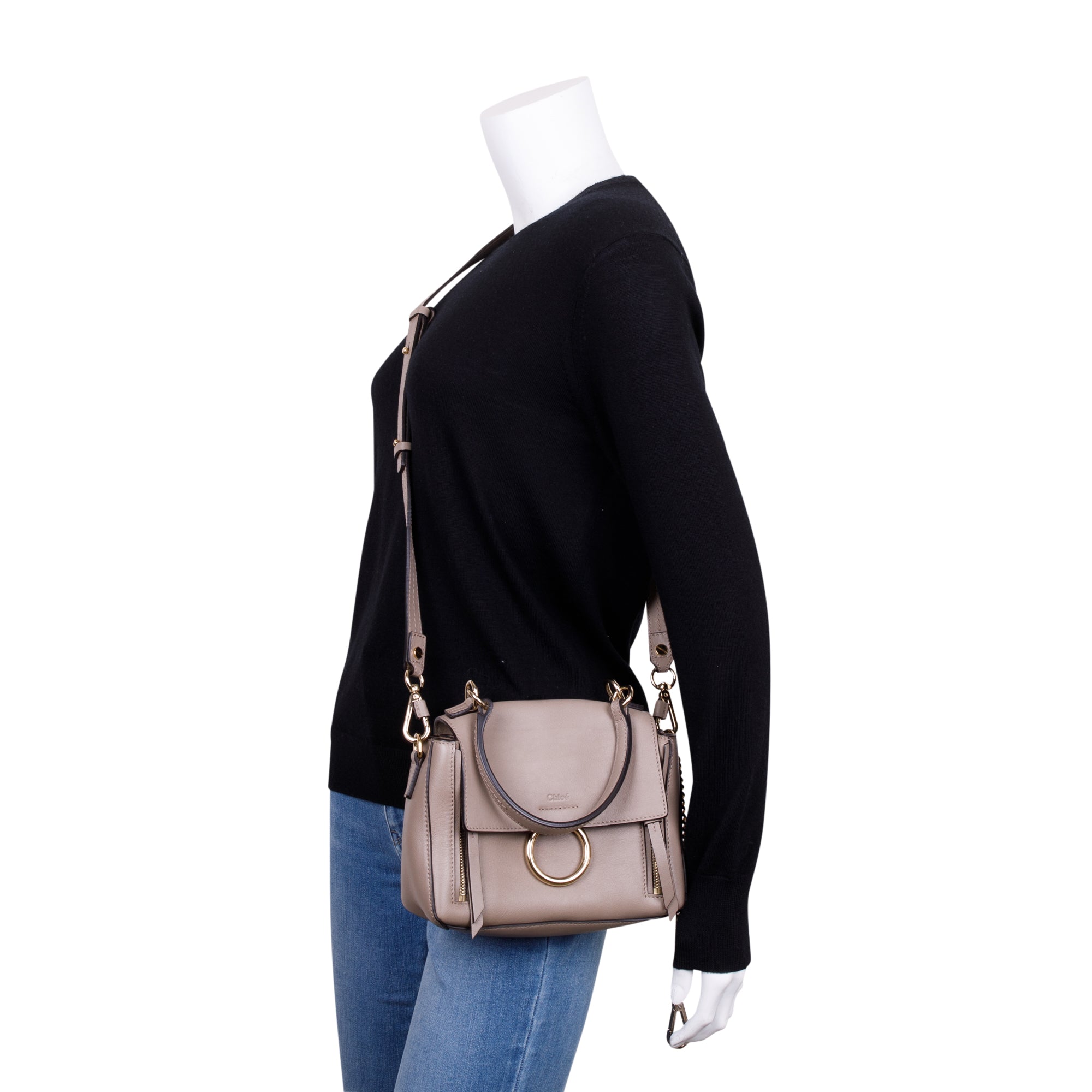 Chloe Beige Leather Mini Faye Day Bag