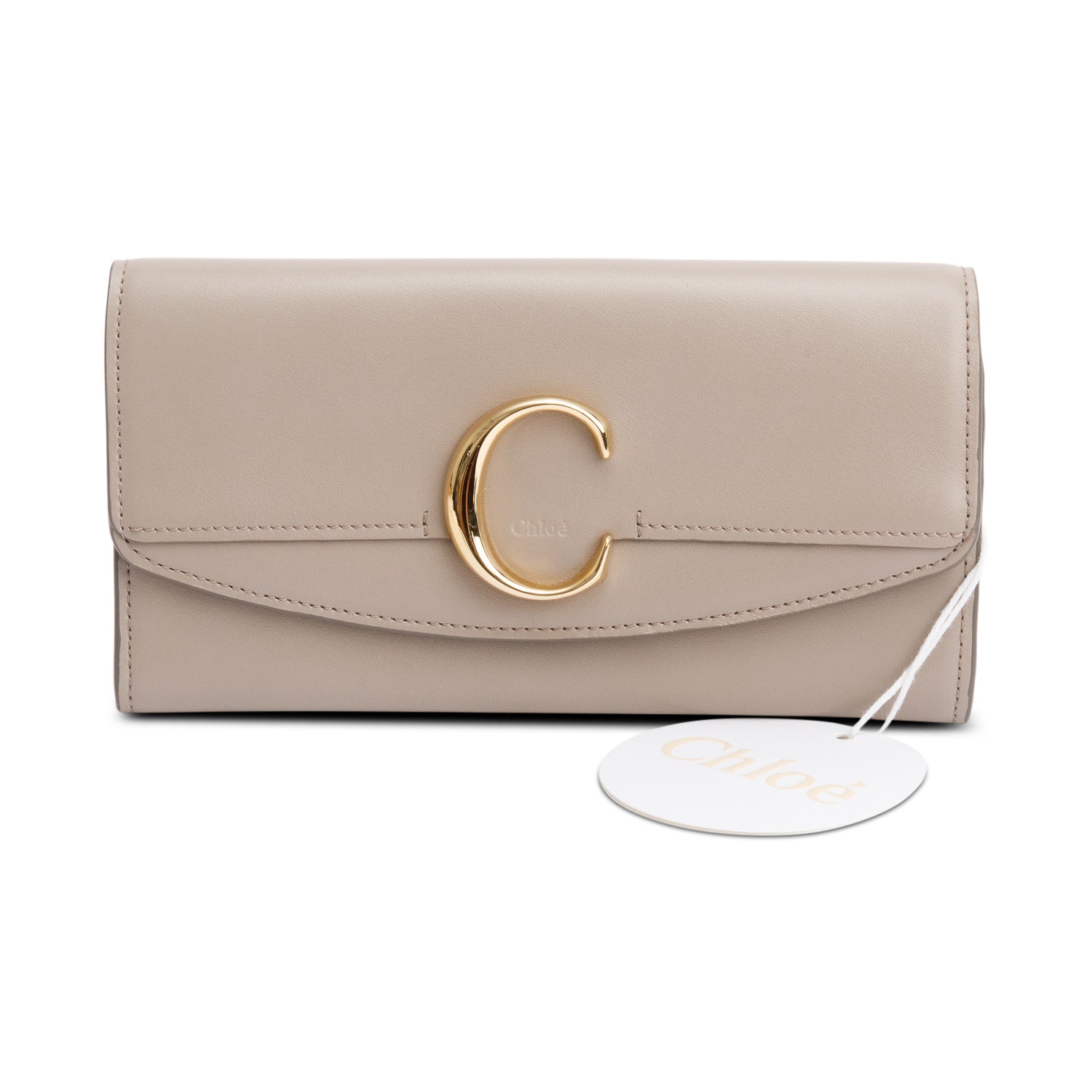 Chloe Beige Smooth Leather Long Continental Flap Wallet