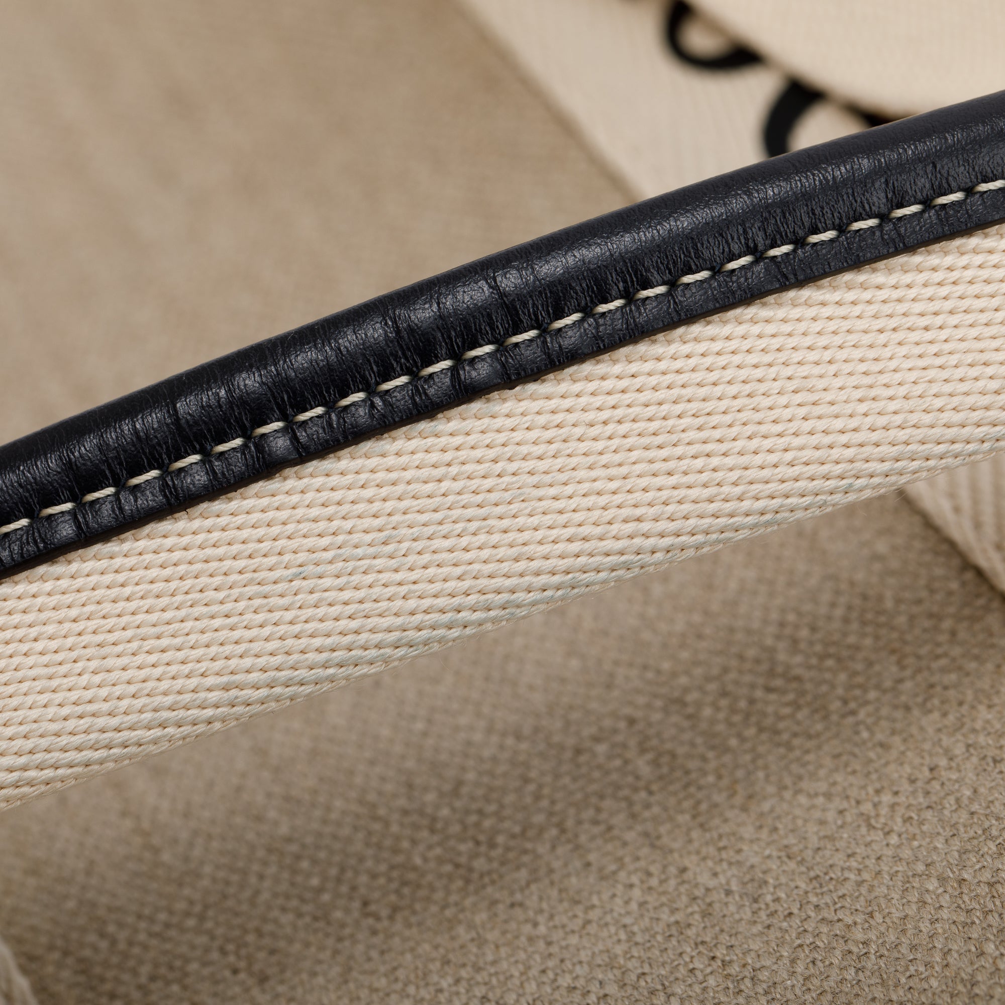 Chloe Beige/Blue Cotton Calfskin Canvas Medium Woody Shopping Tote