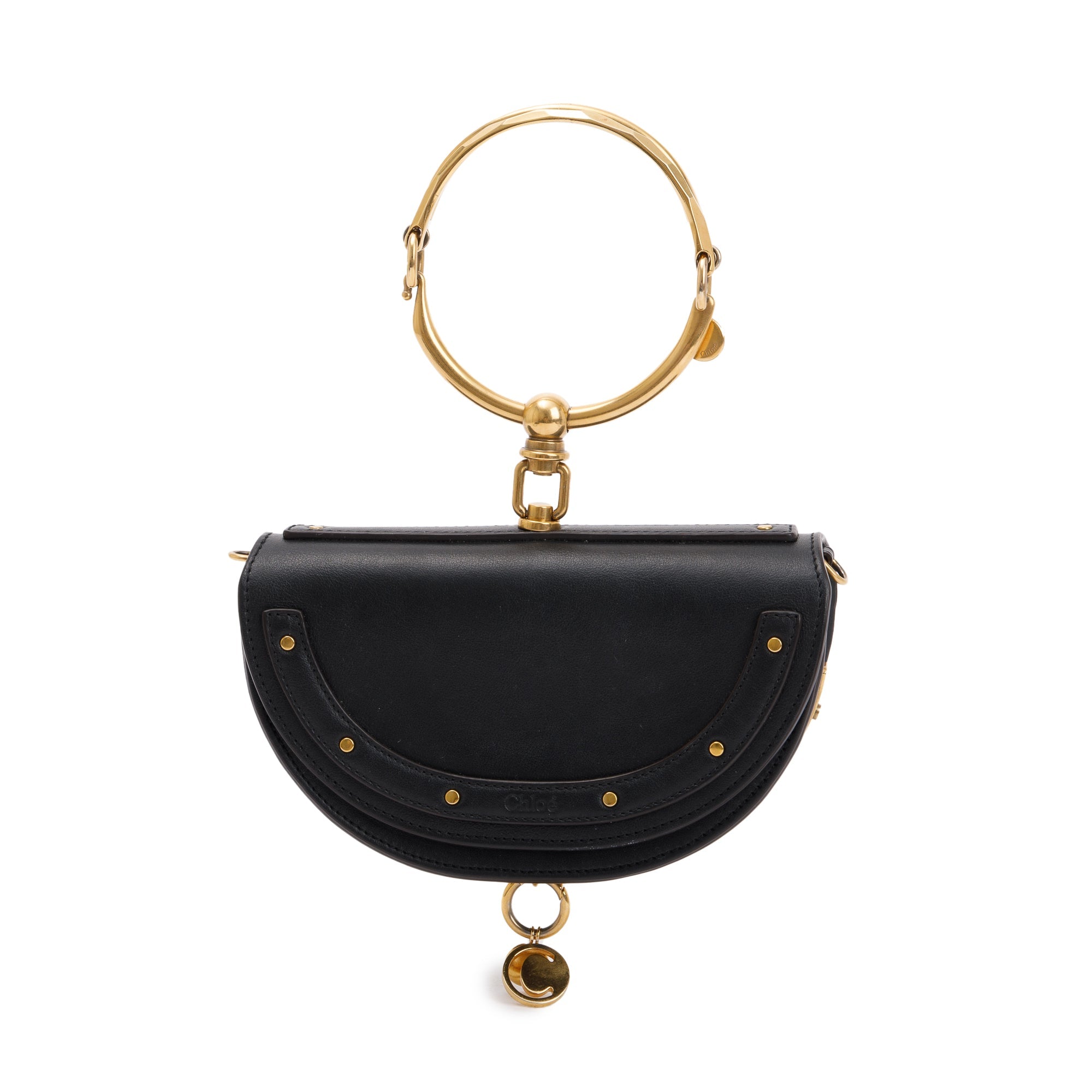 Chloe Black Calfskin Leather Small Nile Bracelet Crossbody Bag