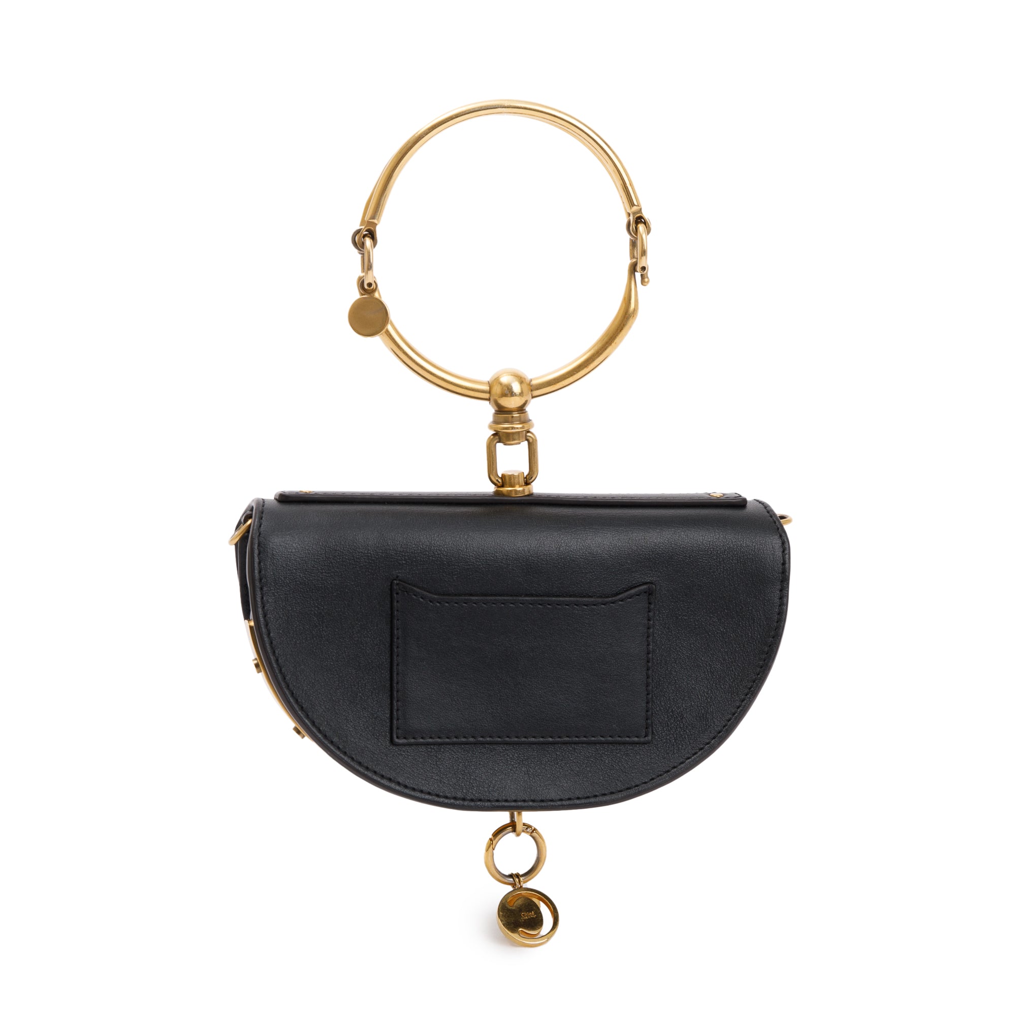 Chloe Black Calfskin Leather Small Nile Bracelet Crossbody Bag