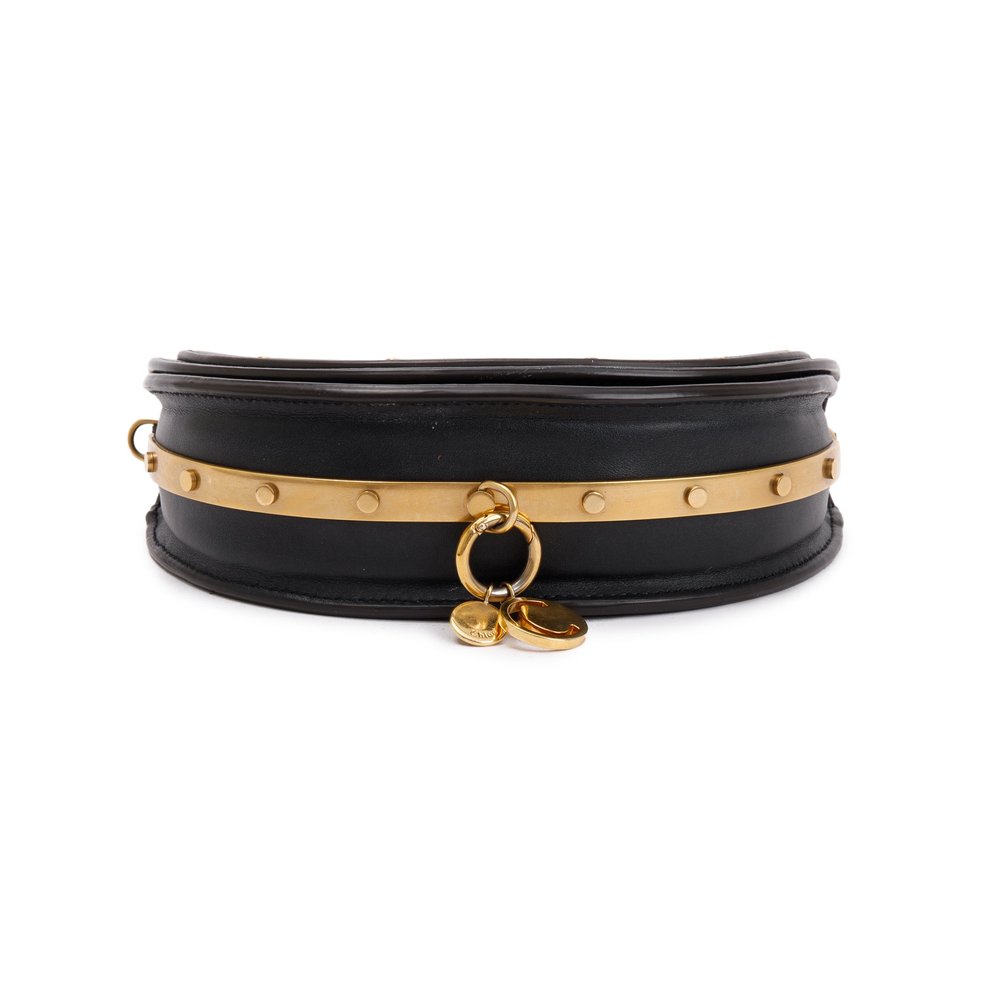 Chloe Black Calfskin Leather Small Nile Bracelet Crossbody Bag