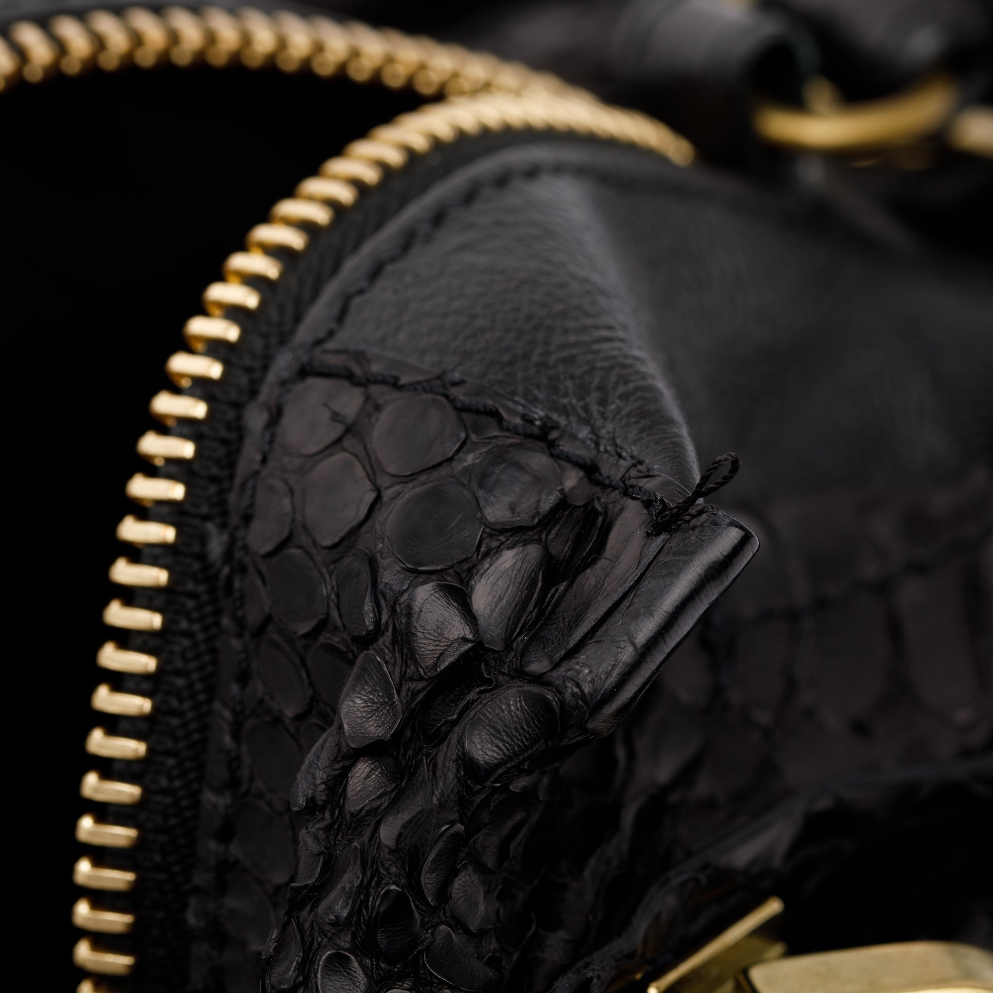 Chloe Black Python Medium Paraty Bag