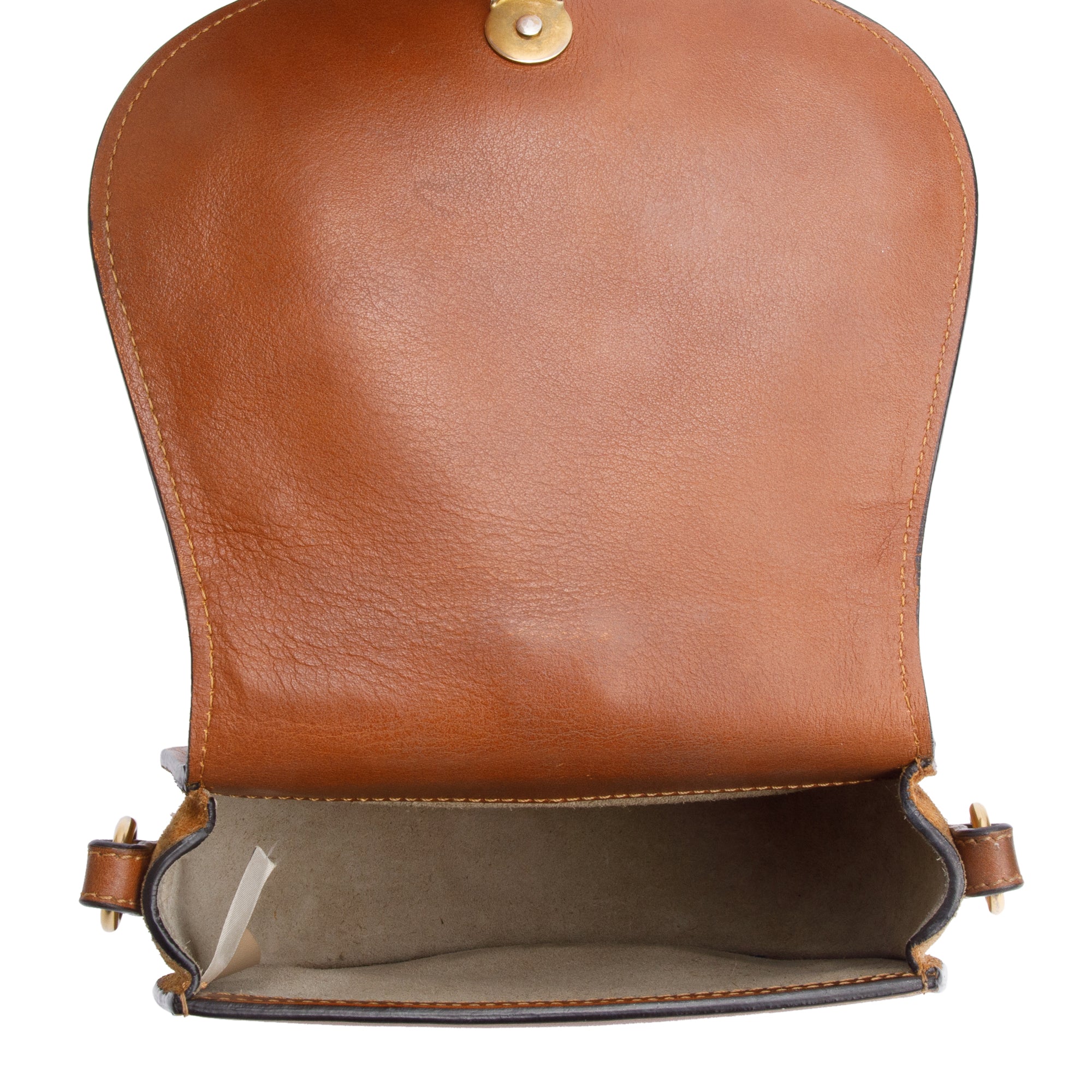 Chloe Brown Calfskin Leather Small Nile Bracelet Crossbody Bag w/ Box