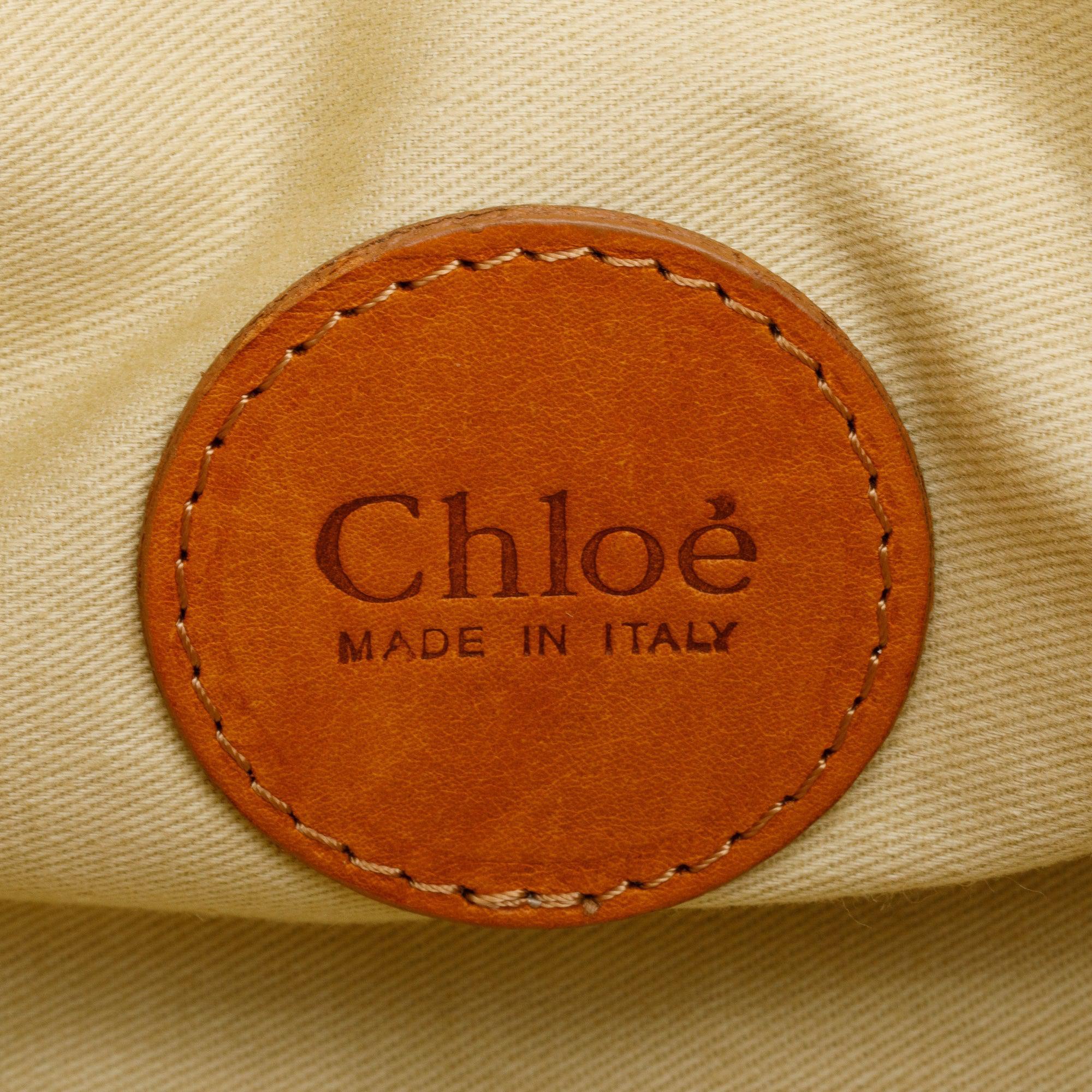 Chloe Brown Calfskin Leather Vintage Medium Tote
