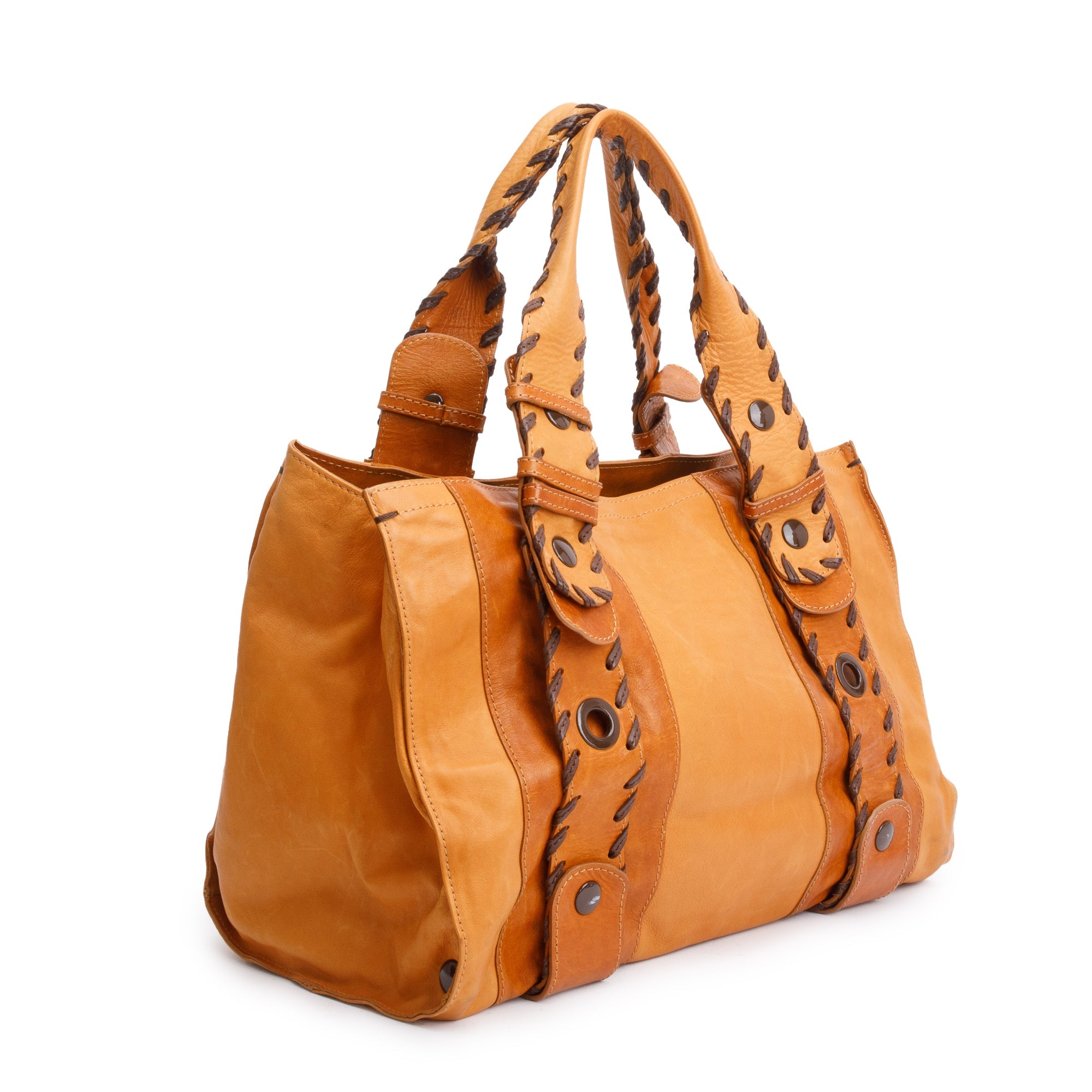 Chloe Brown Calfskin Leather Vintage Medium Tote