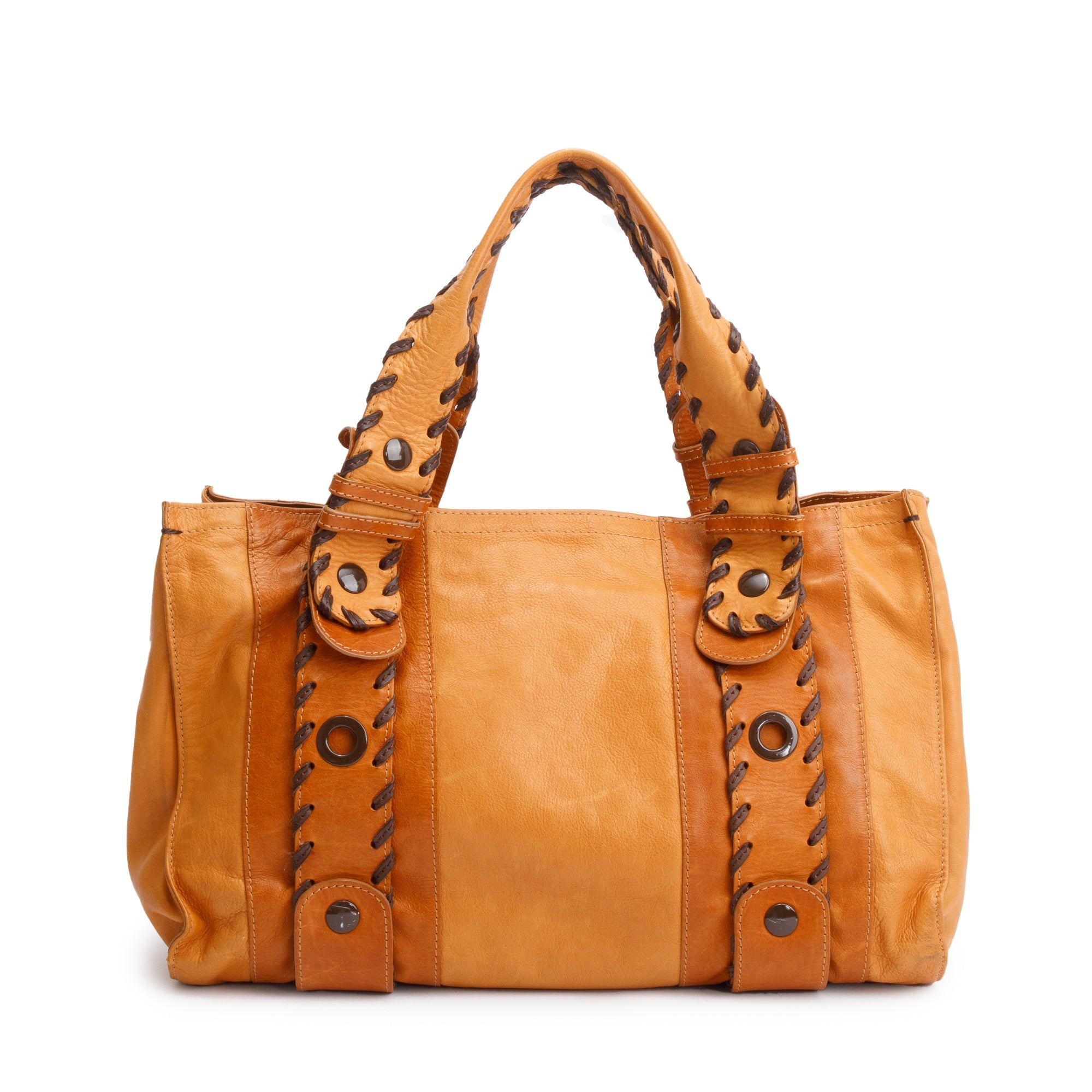 Chloe Brown Calfskin Leather Vintage Medium Tote