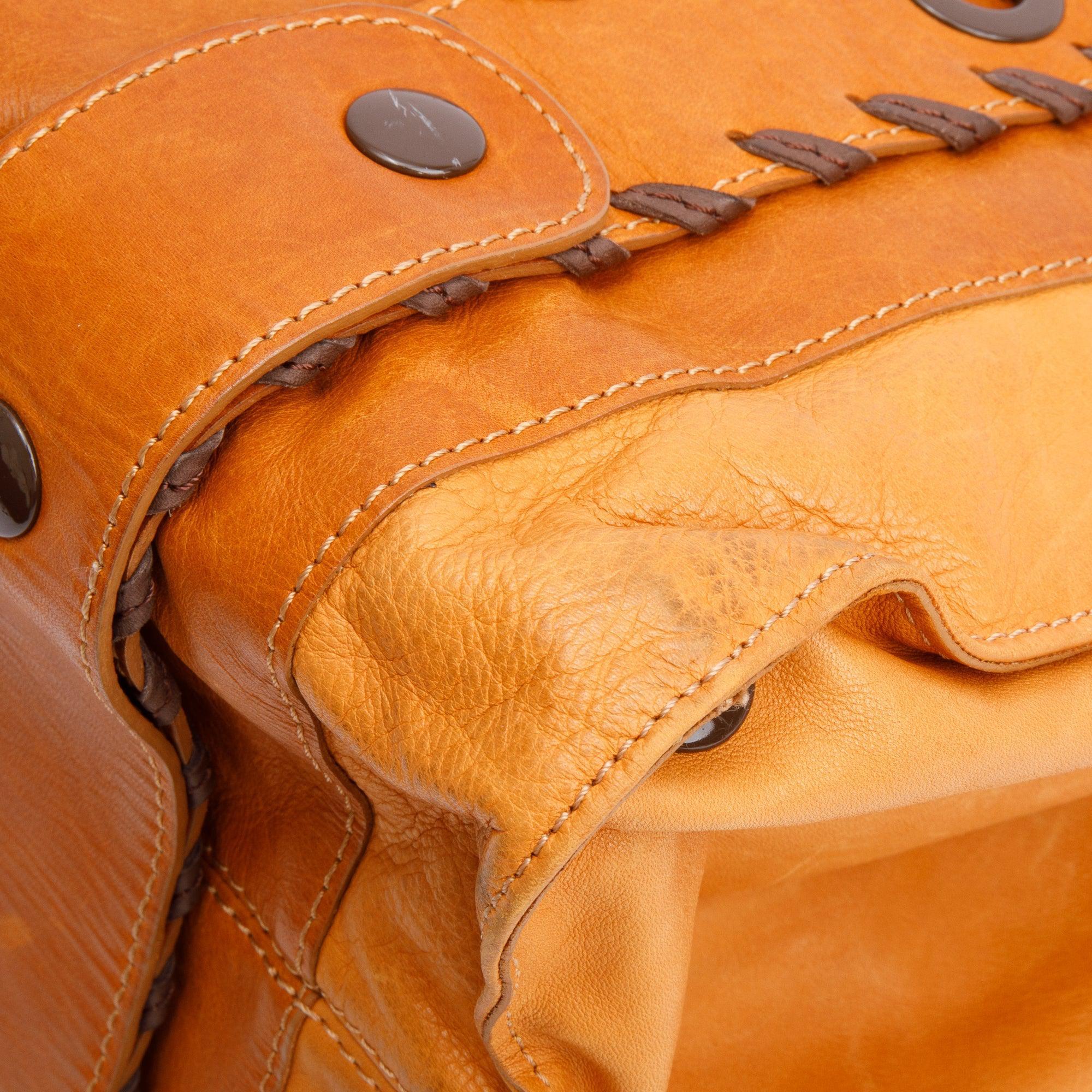 Chloe Brown Calfskin Leather Vintage Medium Tote