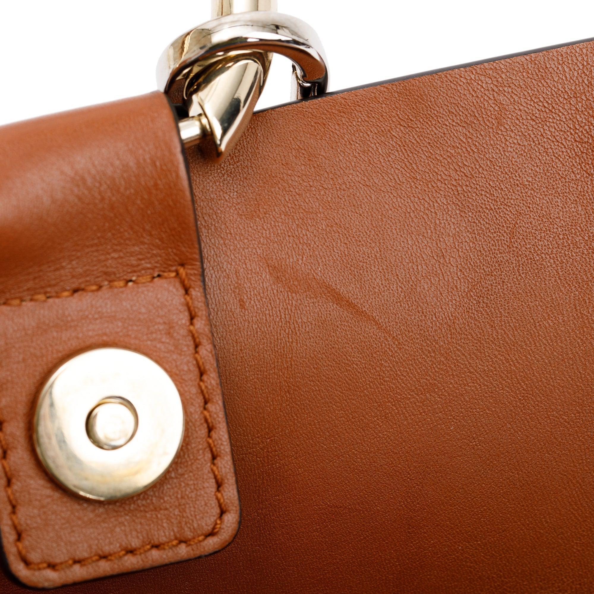 Chloe Brown Suede & Calfskin Leather Small Faye Shoulder Bag