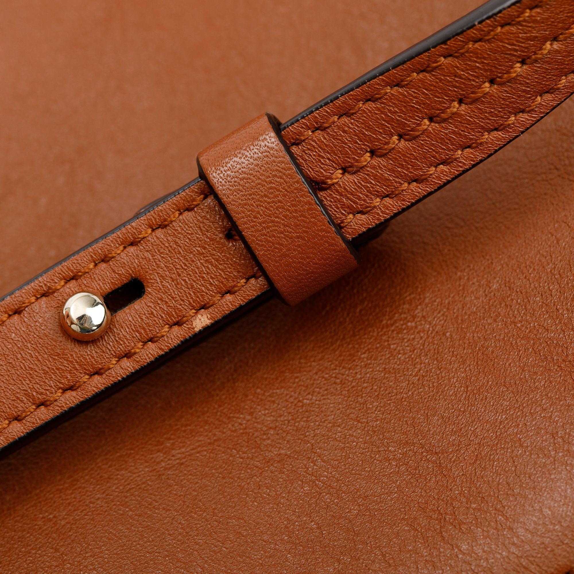 Chloe Brown Suede & Calfskin Leather Small Faye Shoulder Bag