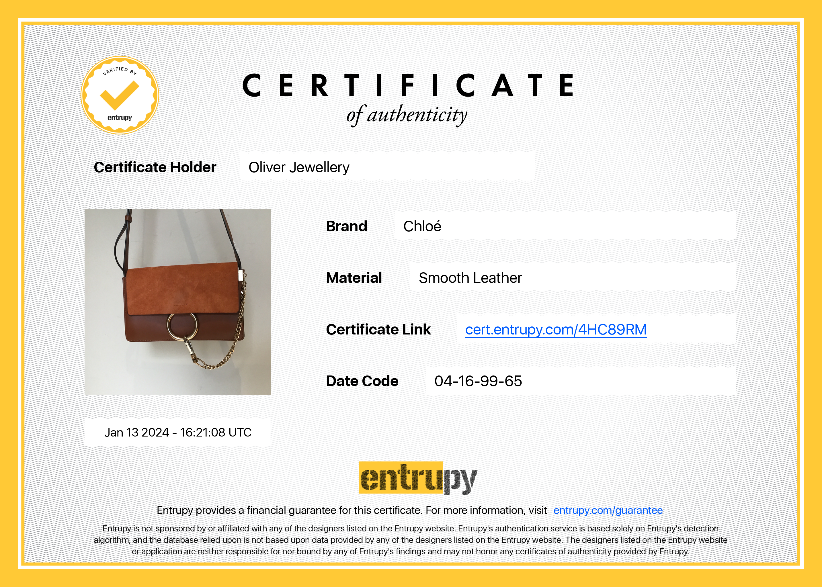 Chloe Brown Suede & Calfskin Leather Small Faye Shoulder Bag w/ Authenticity Card