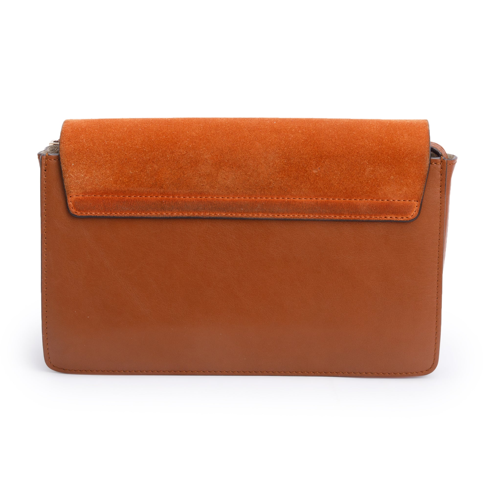 Chloe Brown Suede & Calfskin Leather Small Faye Shoulder Bag w/ Authenticity Card