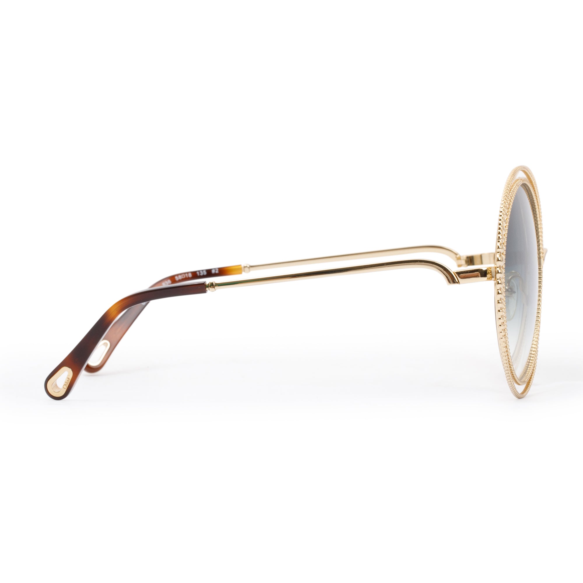 Chloe CE114S Petrol Round Gradient Sunglasses w/ Case