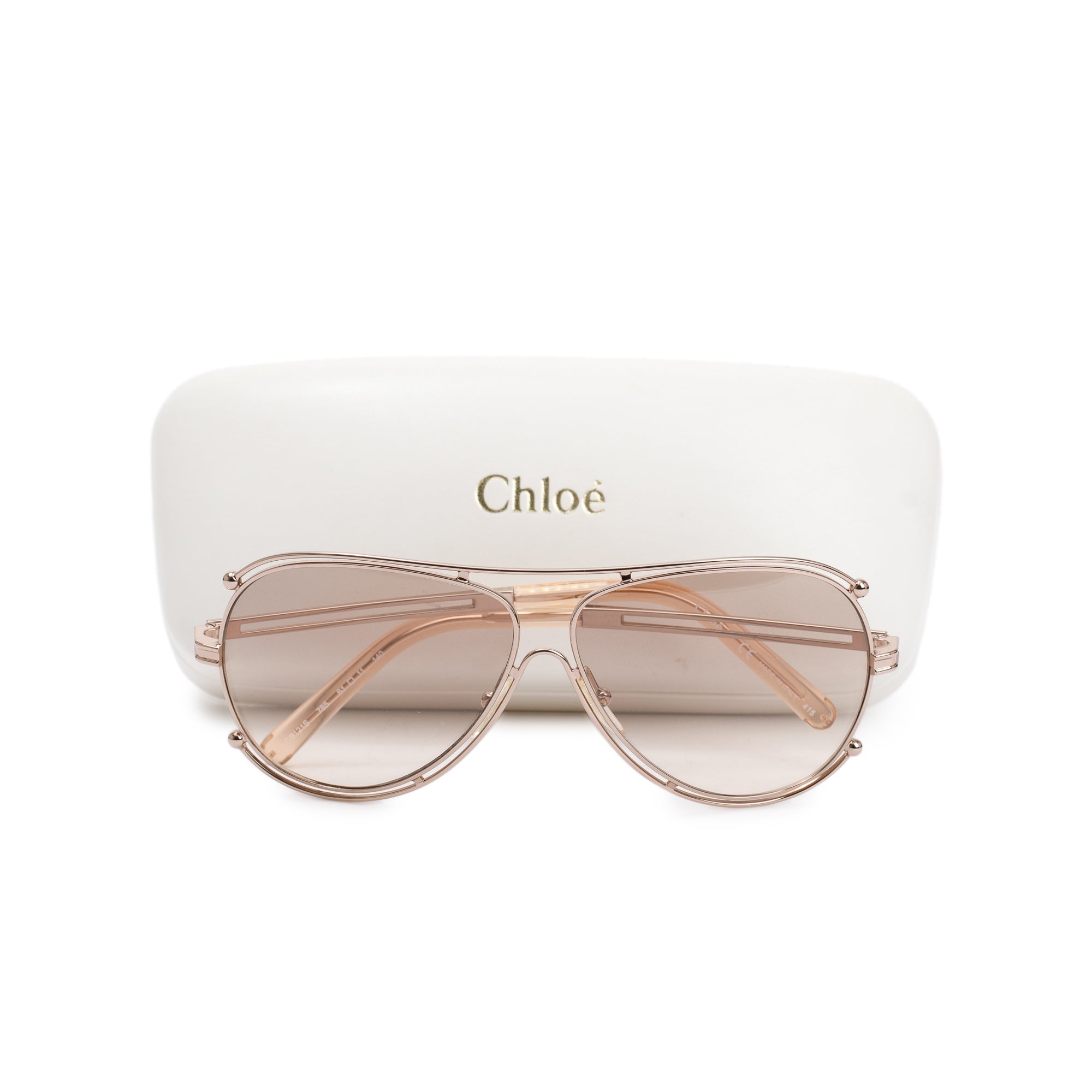 Chloe CE121S Metal Aviator Sunglasses w/ Case