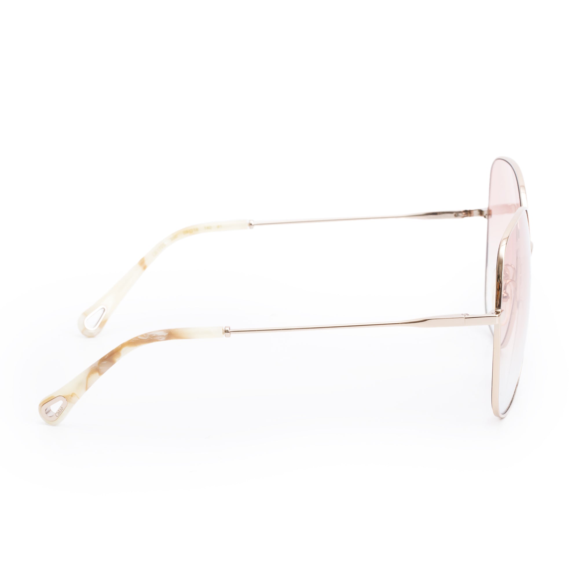Chloe CE172S White Havana Acetate Elize Oversized Sunglasses w/ Case