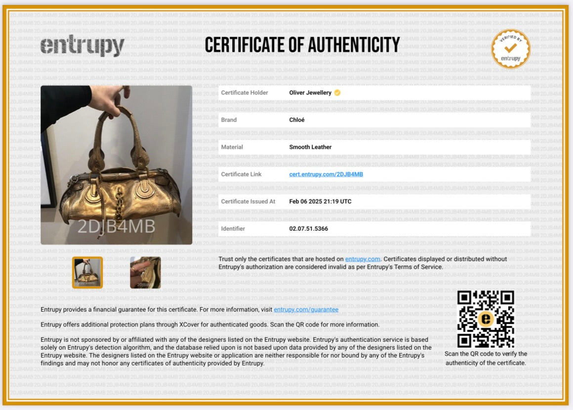 Chloe Gold Metallic Calfskin Leather Paddington Bag