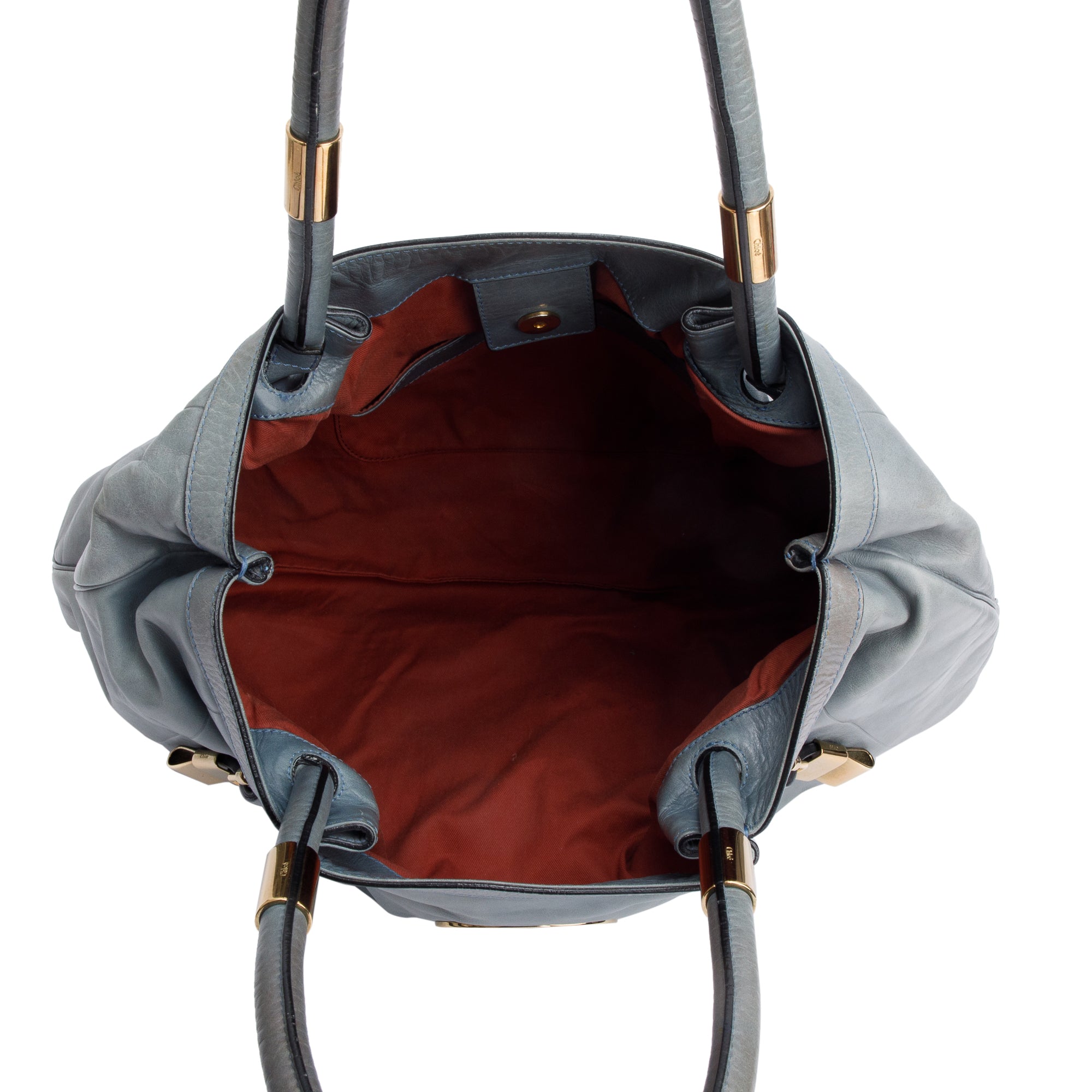 Chloe Grey Calfskin Leather Large Victoria Tote