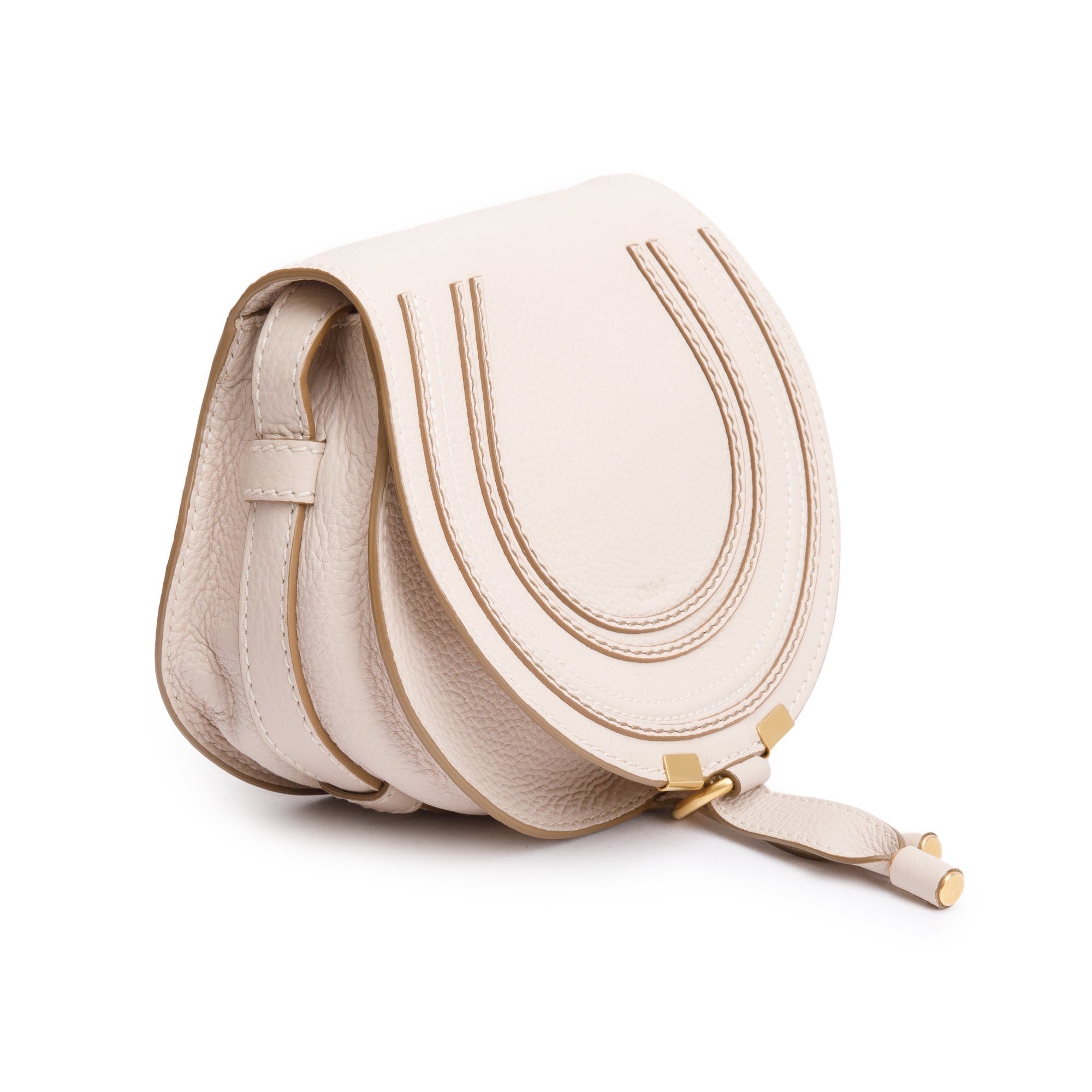 Chloe Pink Calfskin Leather Small Marcie Crossbody Bag