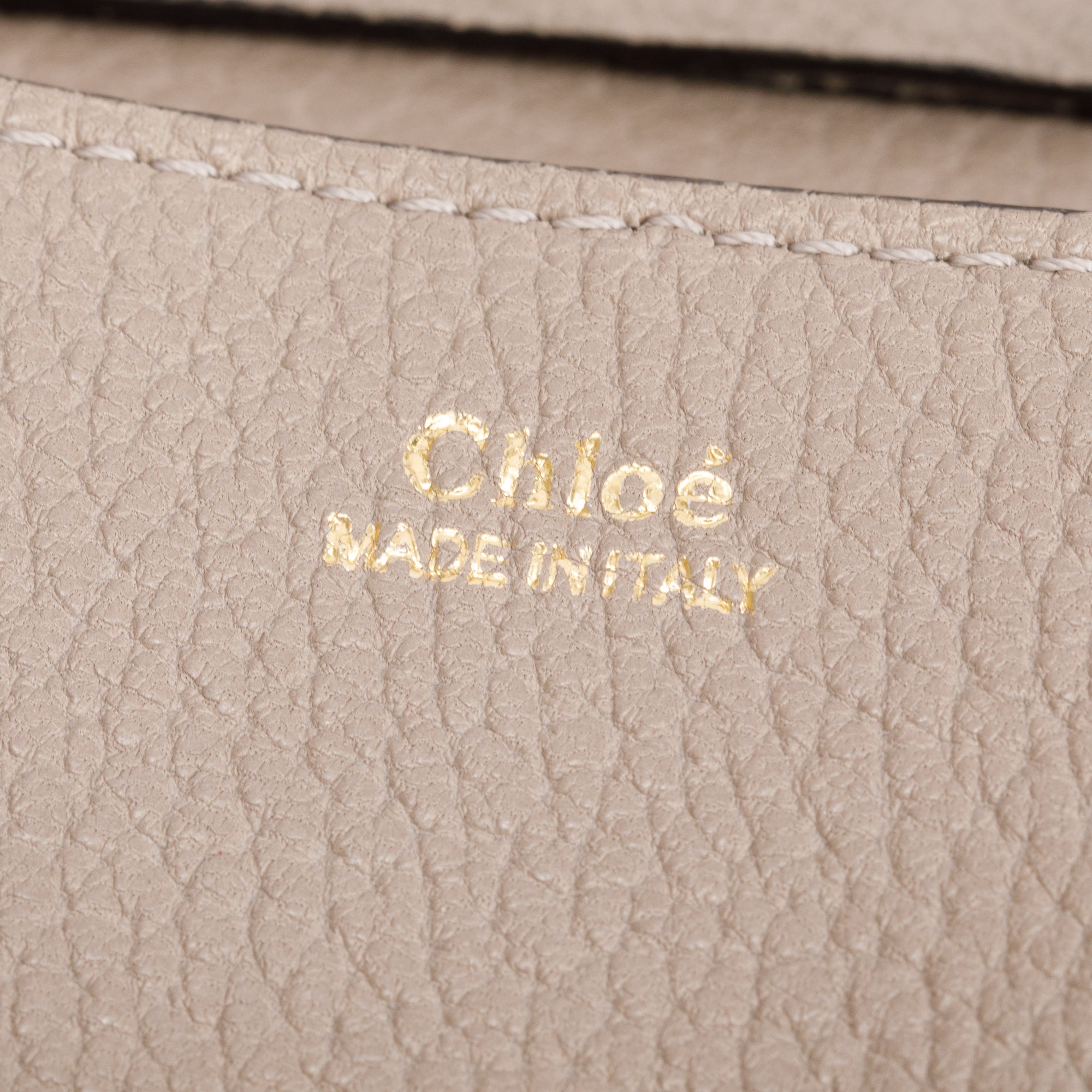 Chloe Taupe Grained Calfskin Leather Mini Drew Crossbody Bag